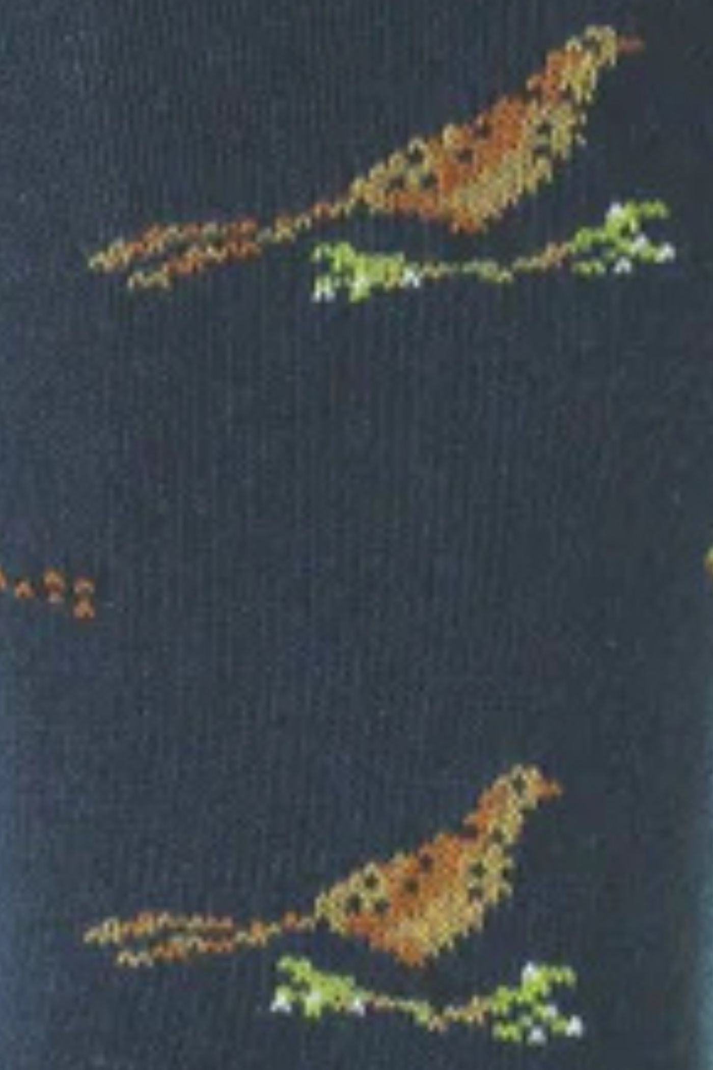HJ Hall Men's Pheasant & Grouse Motif Cotton Socks in Navy – close-up detail