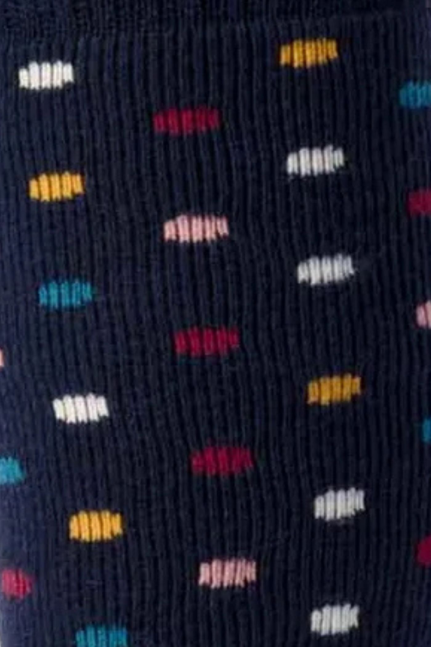 HJ Hall Women's Spotty Terrycloth Cotton Welly Socks in Navy – close-up detail