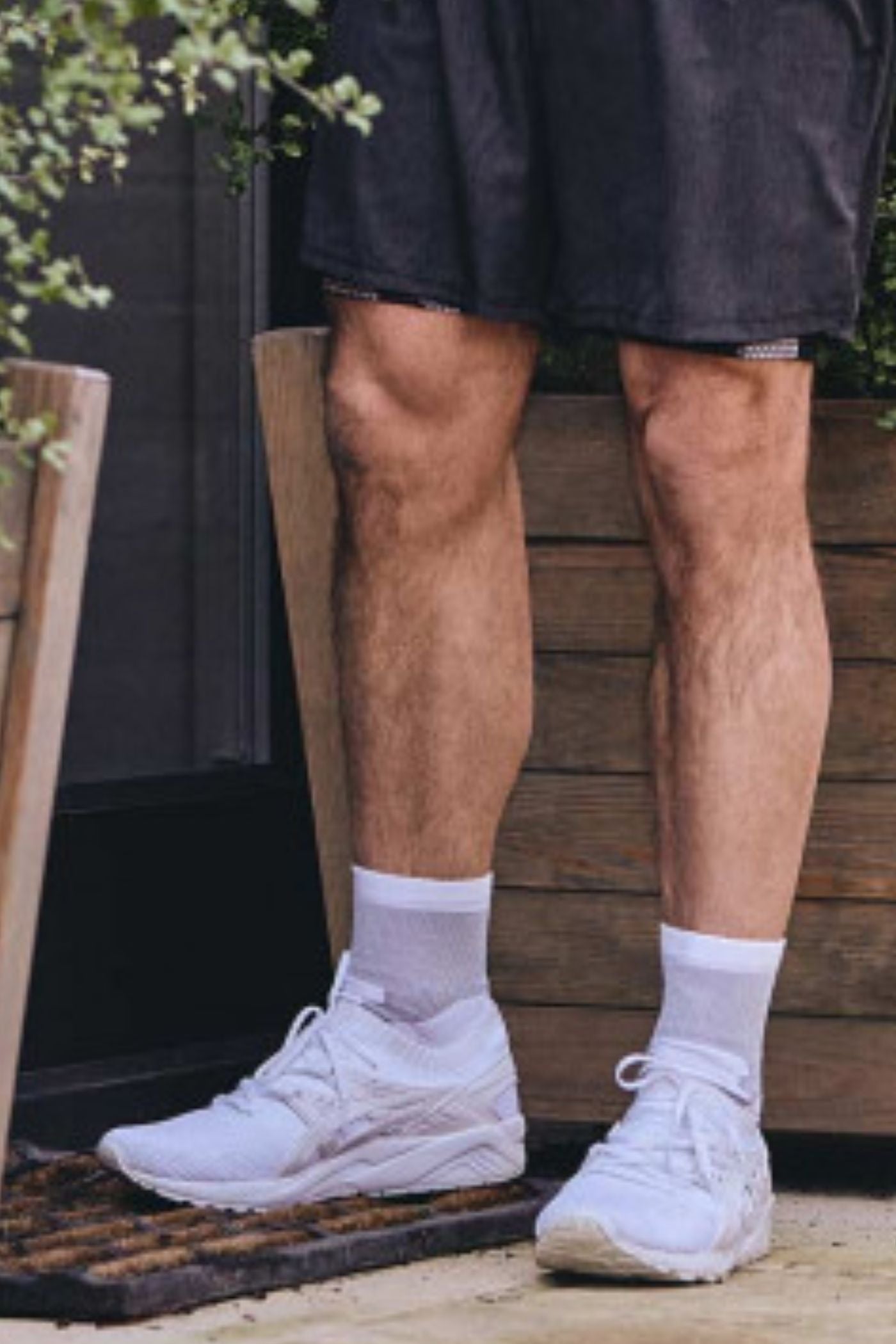 HJ Hall Bamboo Trainer Socks in White – alternate view