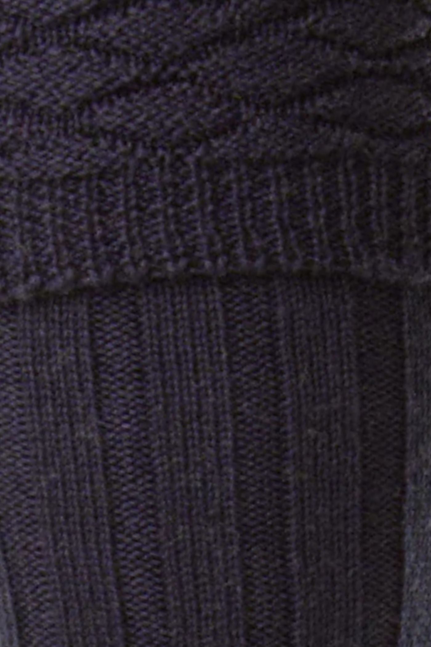 HJ Hall Men's Premium Wool Kilt Hose in Navy – close-up detail