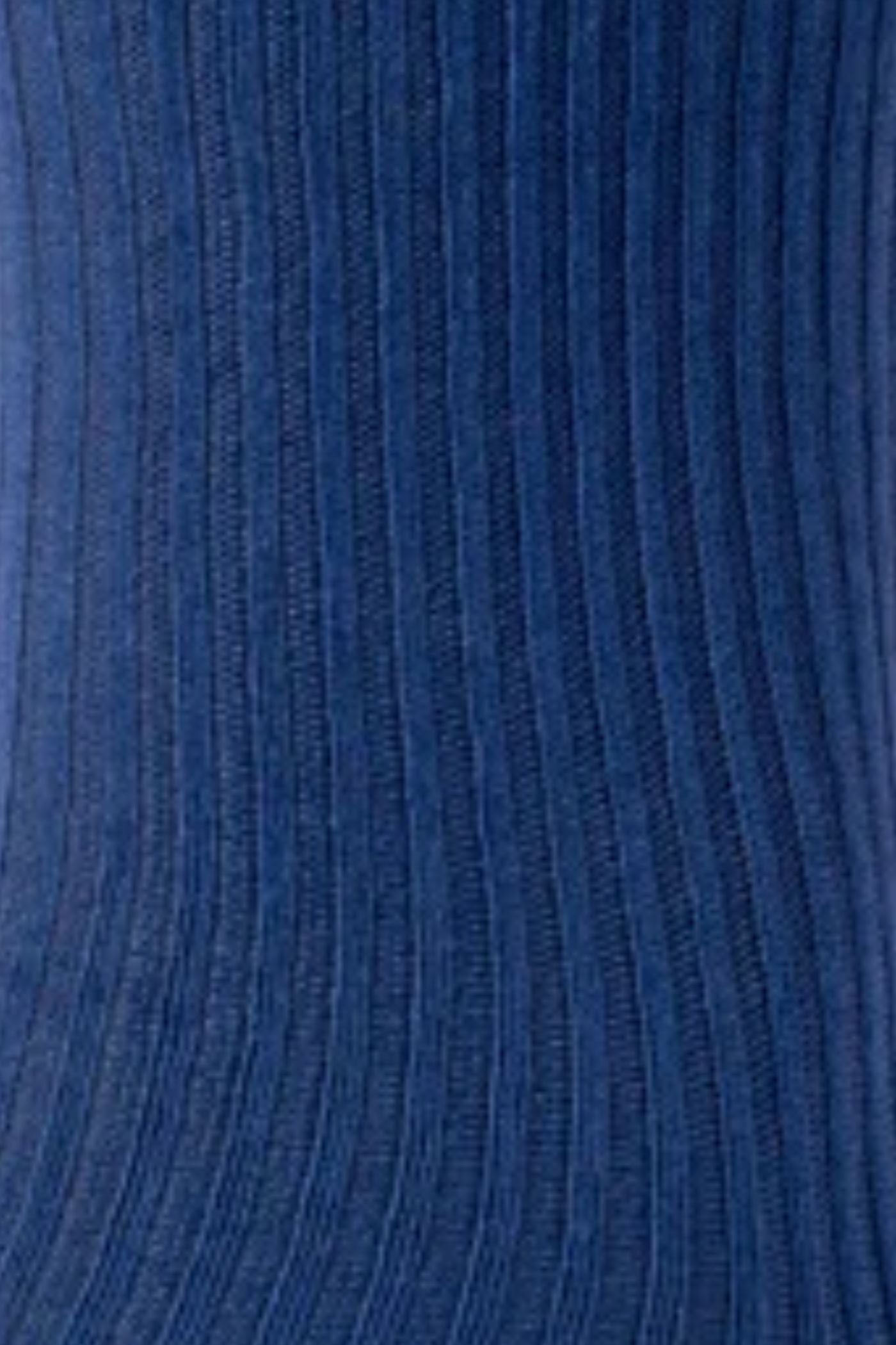 HJ Hall Men's Ribbed Bamboo Softop Socks in Blue – pattern detail