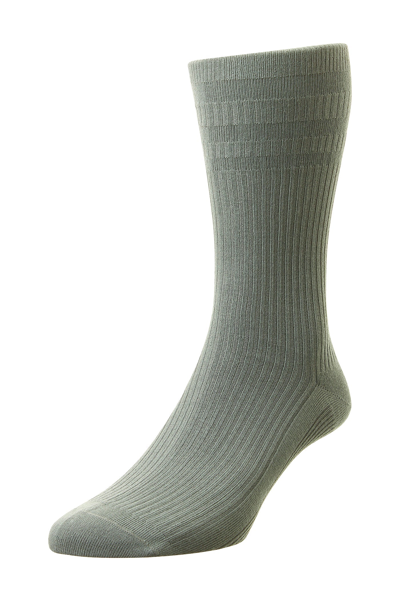 HJ Hall Men's Extra-Wide Cotton Softop Socks in Mid Grey