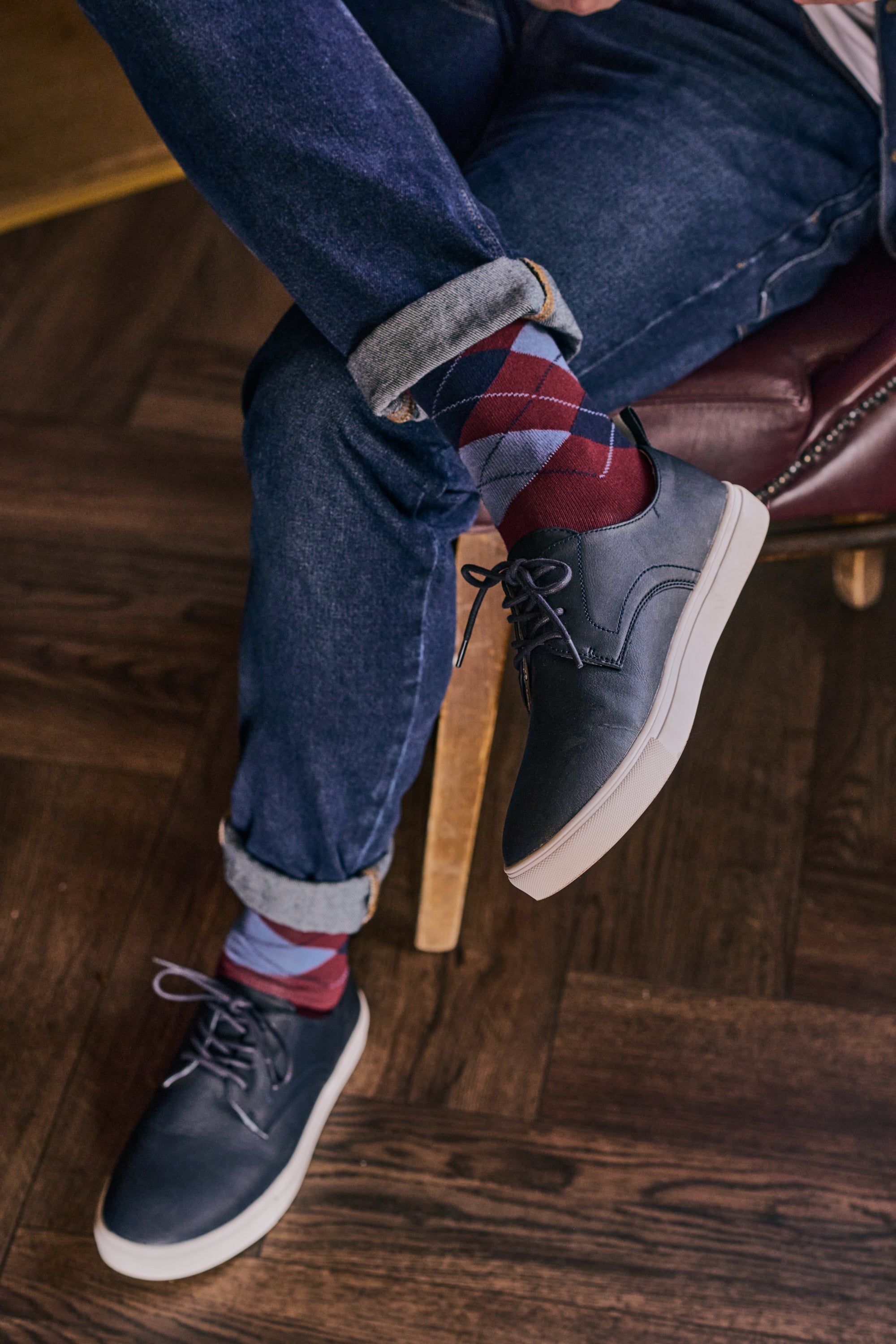 HJ Hall Men's Argyle Organic Cotton Comfort Top Socks – alternate view