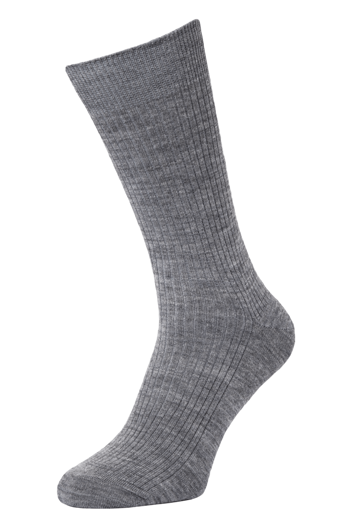 HJ Hall Men's Ribbed Wool Socks - Immaculate in Mid Grey