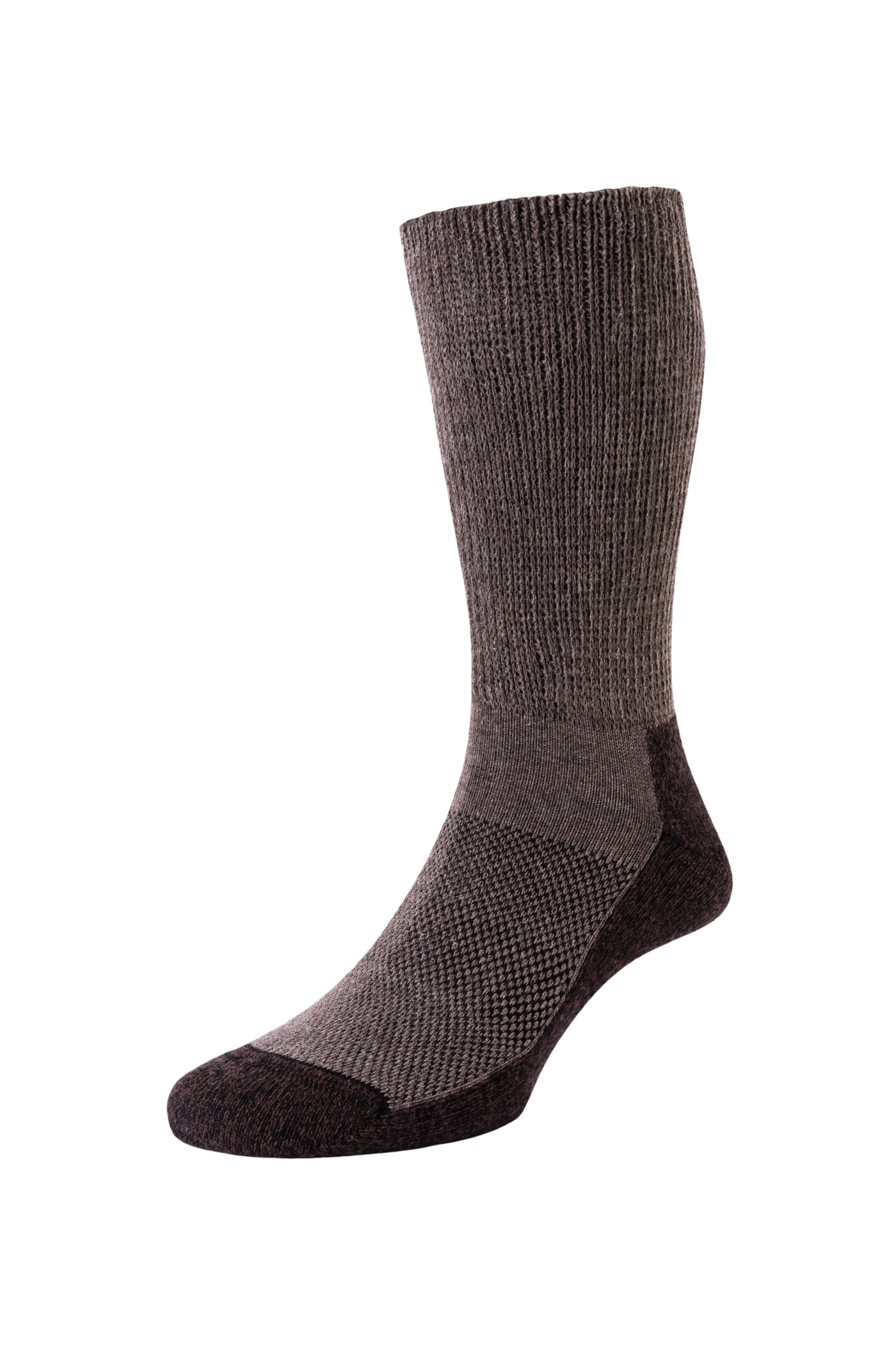 HJ Hall Cotton & Wool Blend Hiking Socks - Technical Rambler in Brown