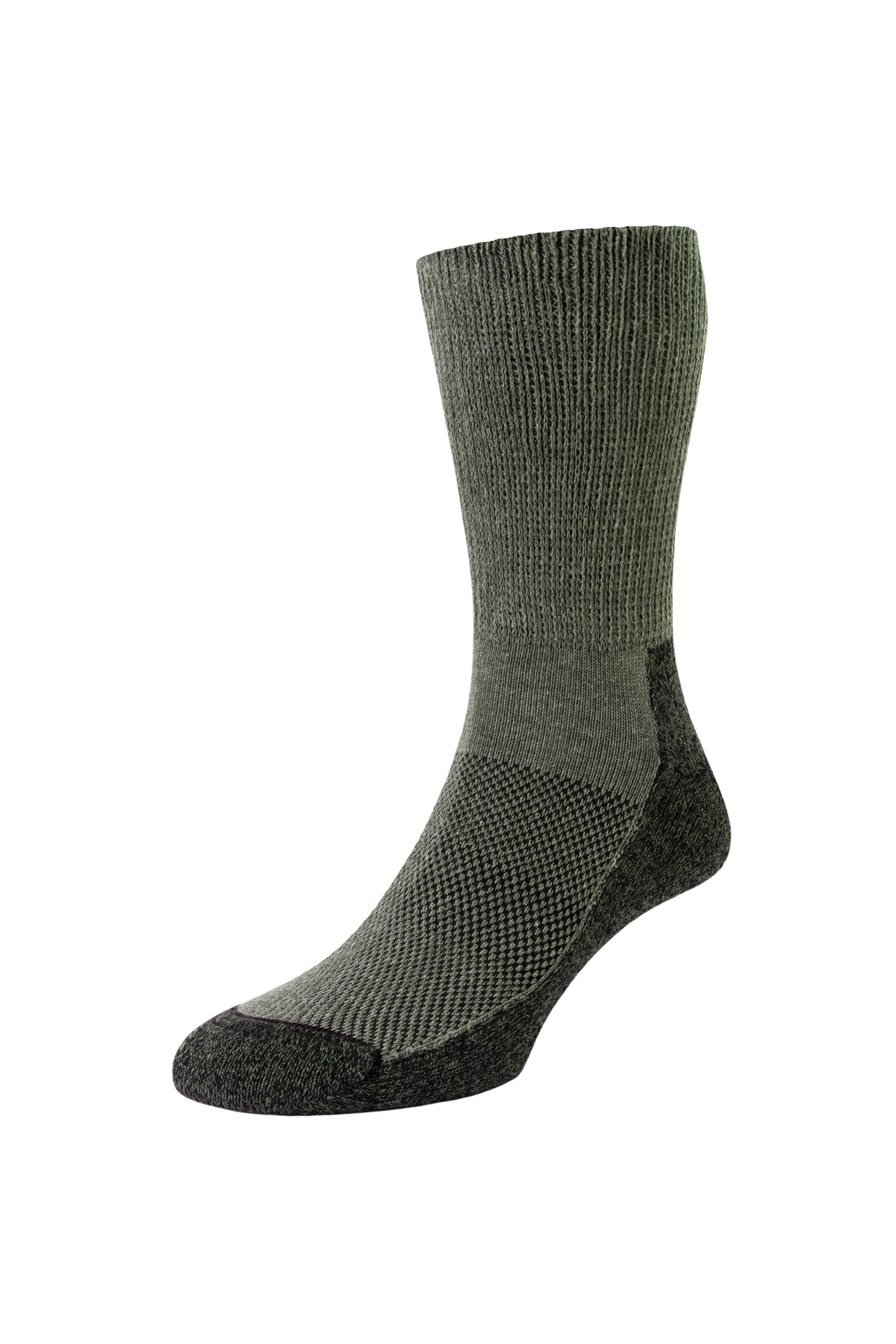 HJ Hall Cotton & Wool Blend Hiking Socks - Technical Rambler in Dark Green