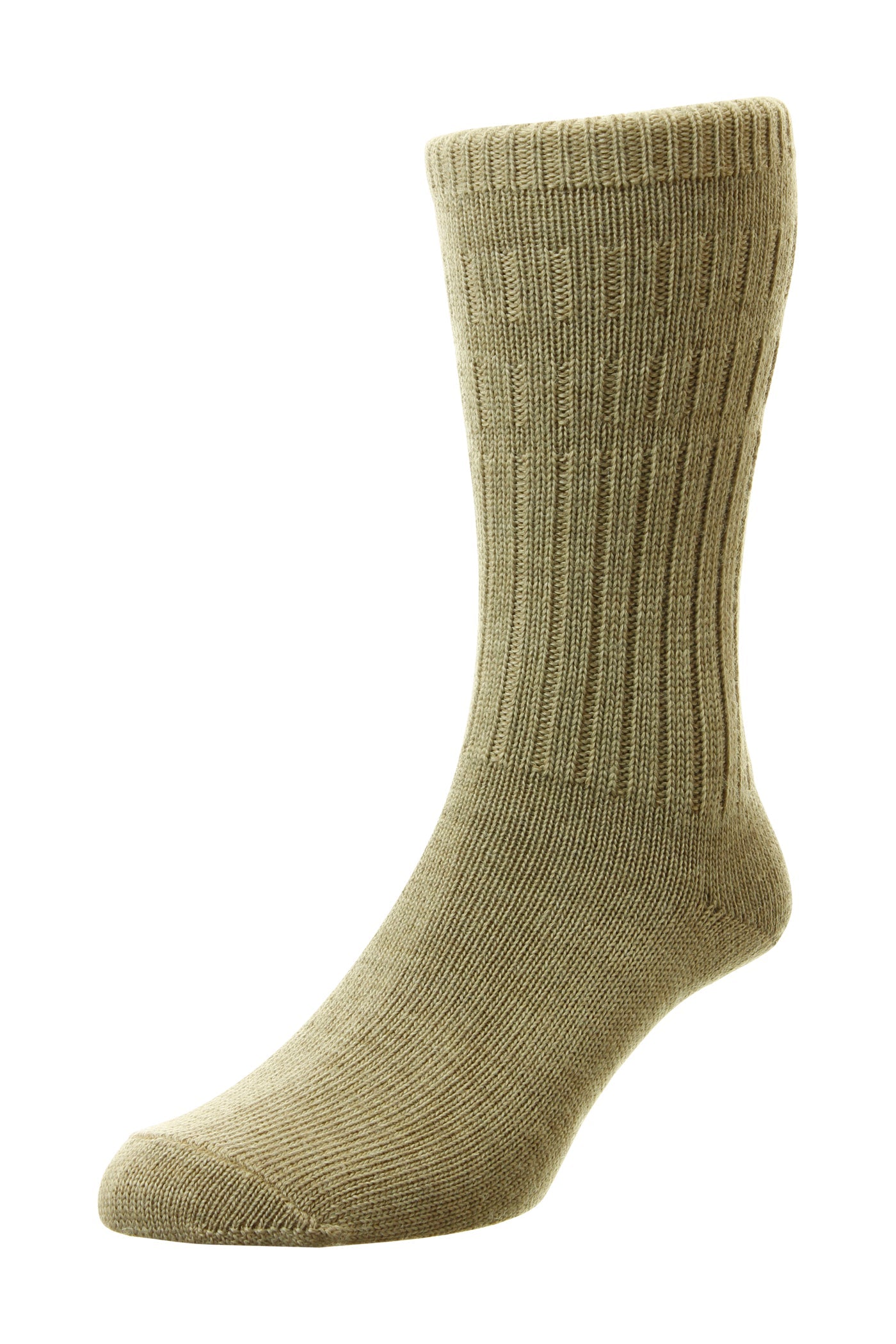 HJ Hall Men's Thermal Wool Softop Socks in Taupe