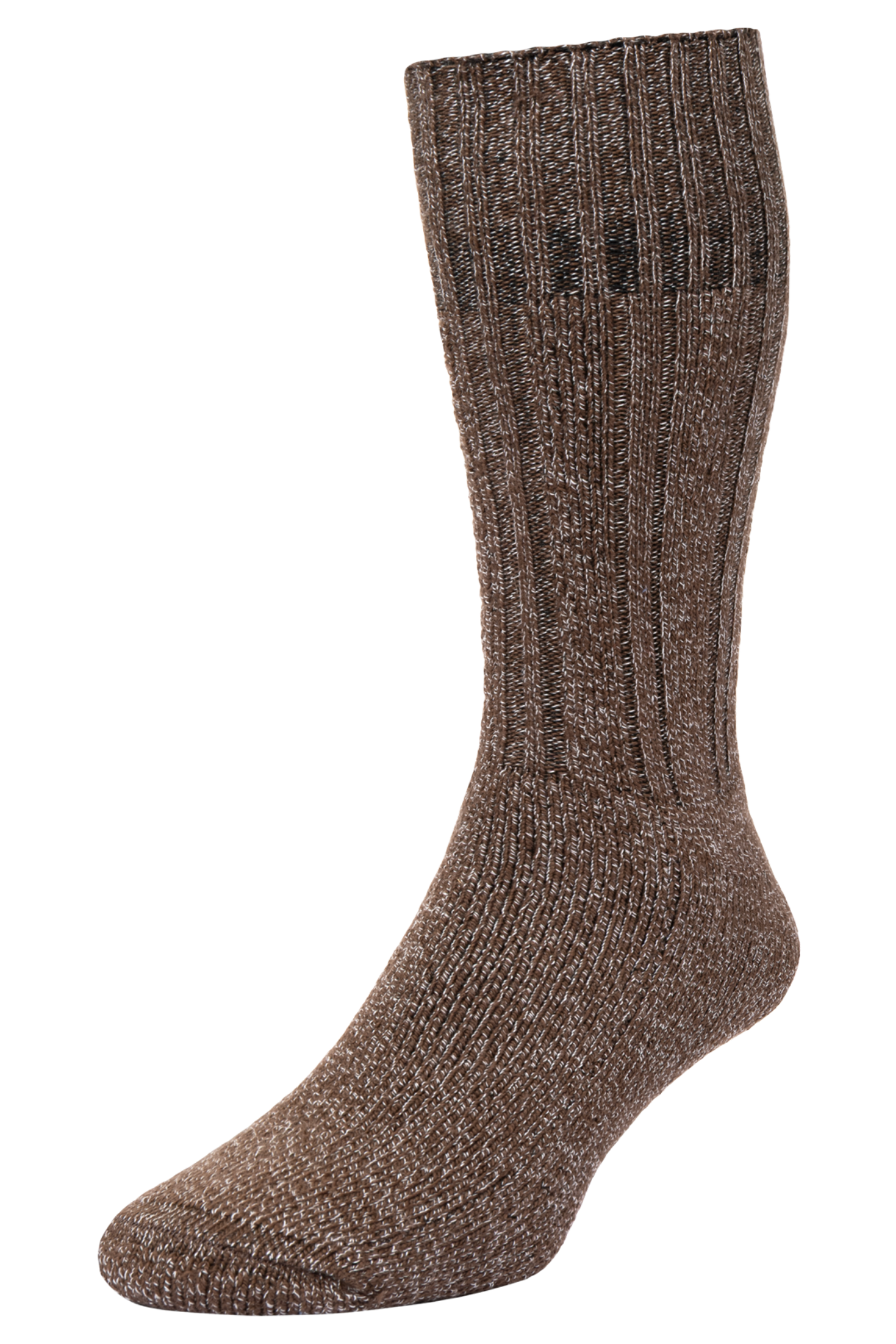 HJ Hall Men's Chunky Knit Cotton Boot Socks in Brown