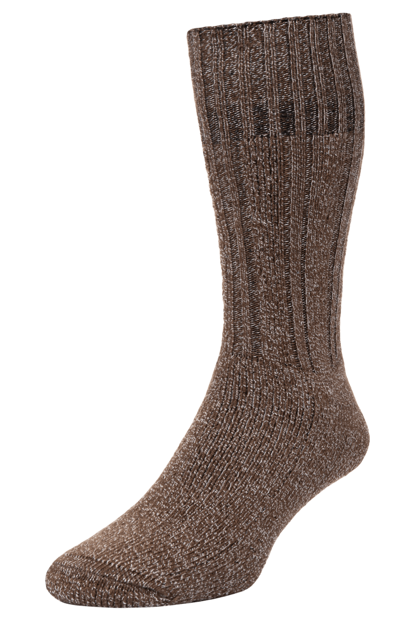 HJ Hall Men's Chunky Knit Cotton Boot Socks in Brown
