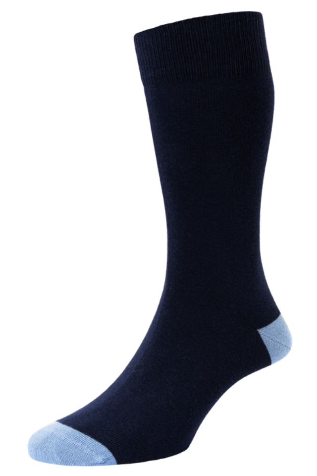 Men's Contrast Heel & Toe Cotton Socks