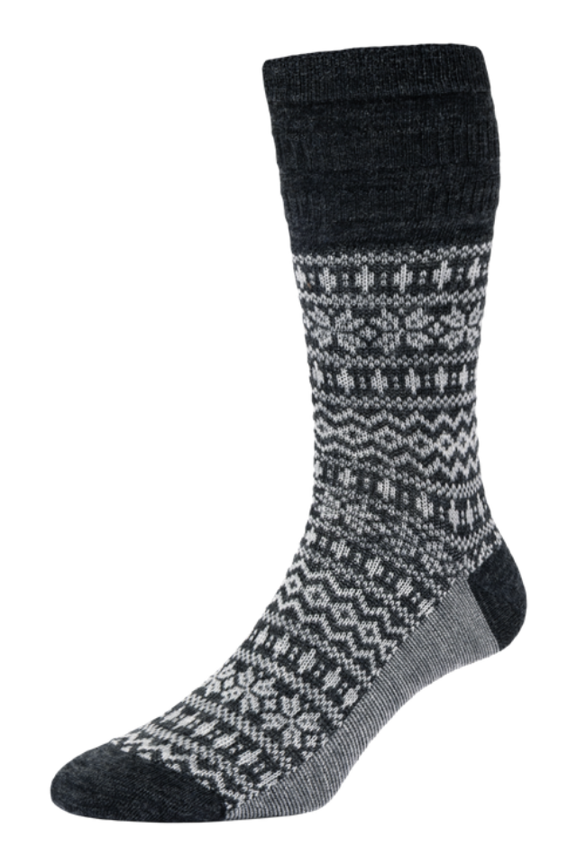 Men's Fairisle Wool Softop® Socks In Charcoal