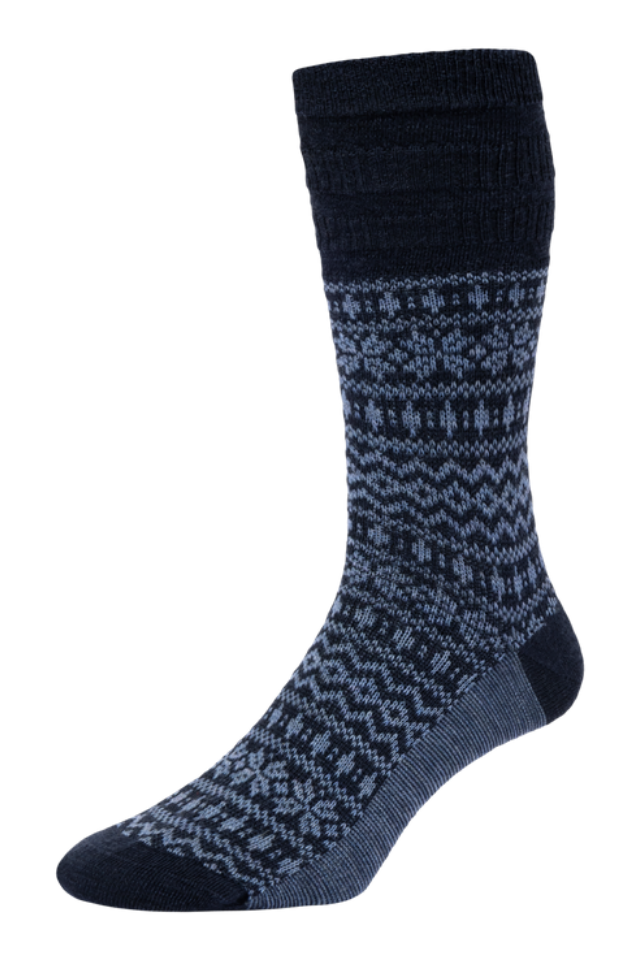 Men's Fairisle Wool Softop® Socks In Dark Navy