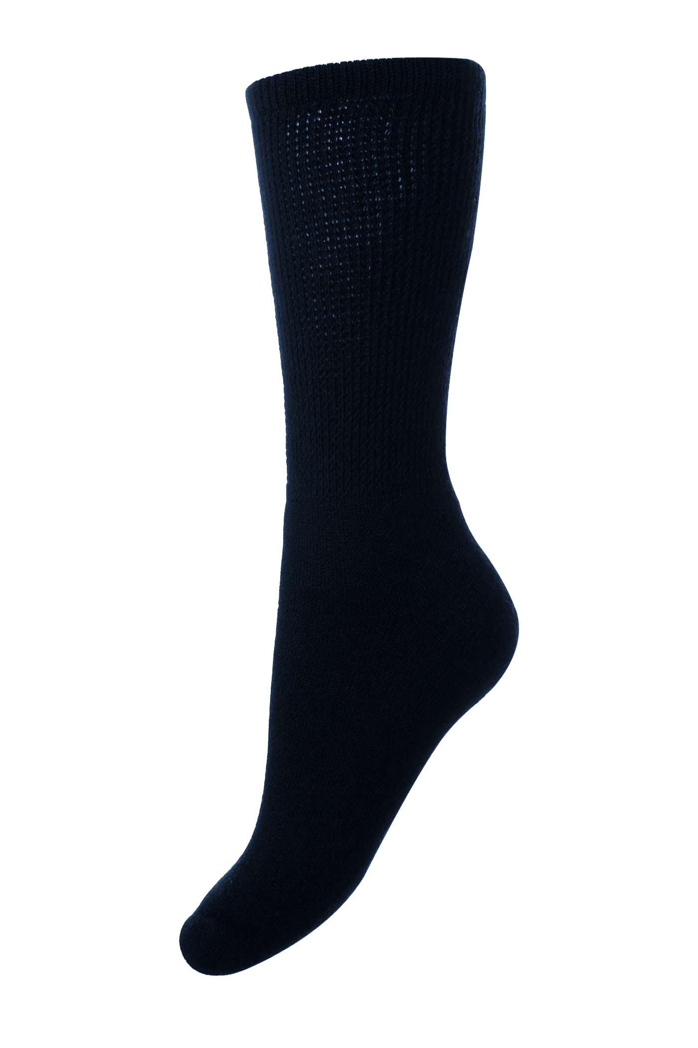 HJ Hall Women's Diabetic Mid-Calf Cotton Socks in Navy