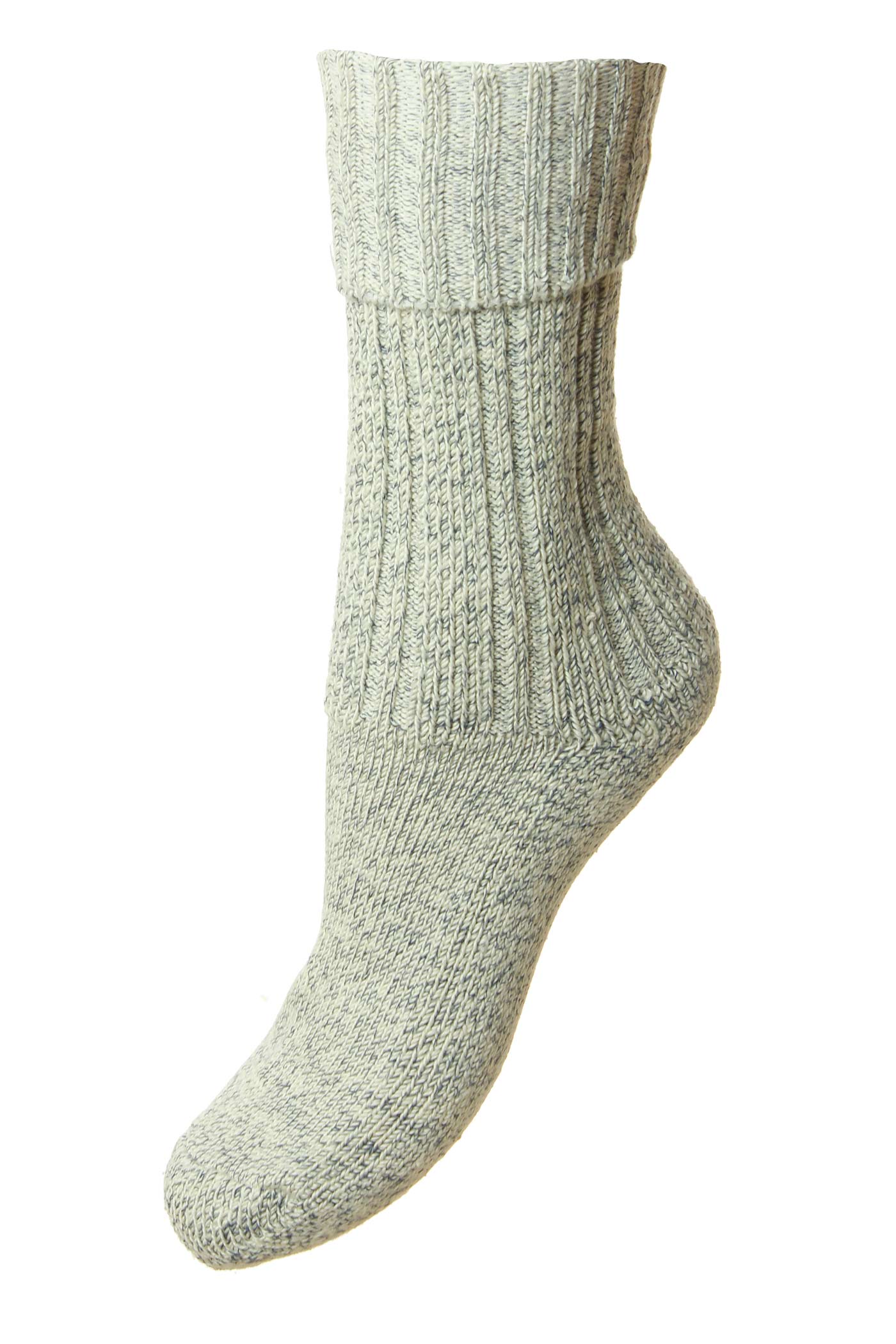 HJ Hall Women's Chunky Knit Cotton Boot Socks in Blue