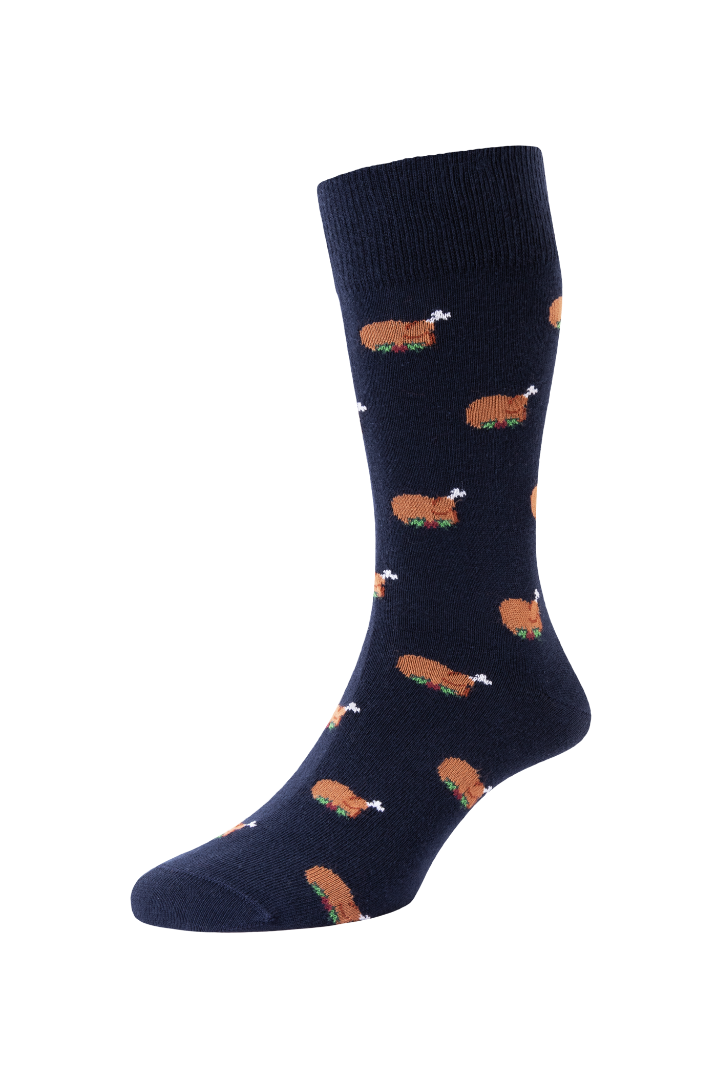 HJ Hall Men's Christmas Turkey Motif Cotton Socks - 2-Pair Pack – alternate view