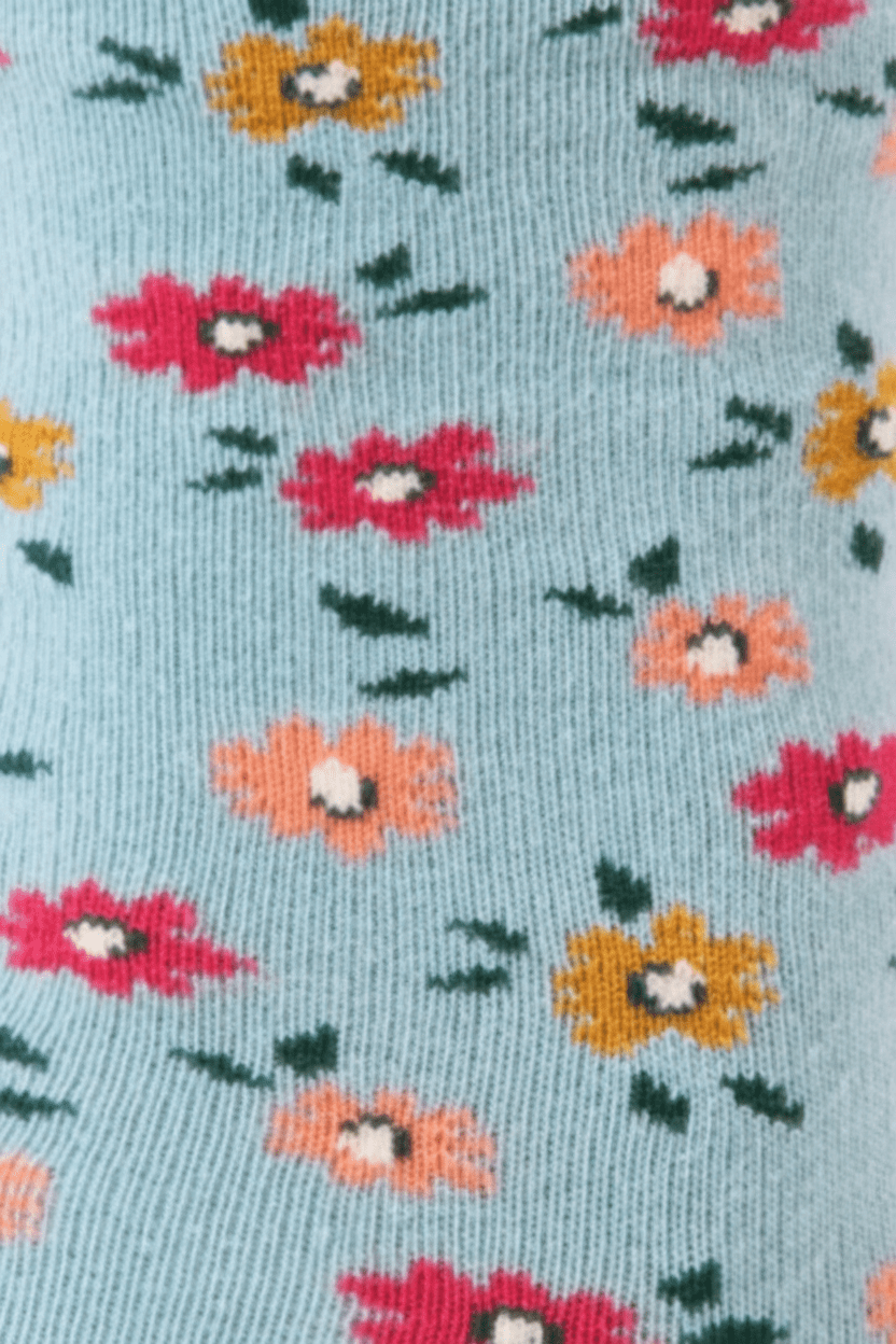 Women's Floral Cotton Comfort Top Socks