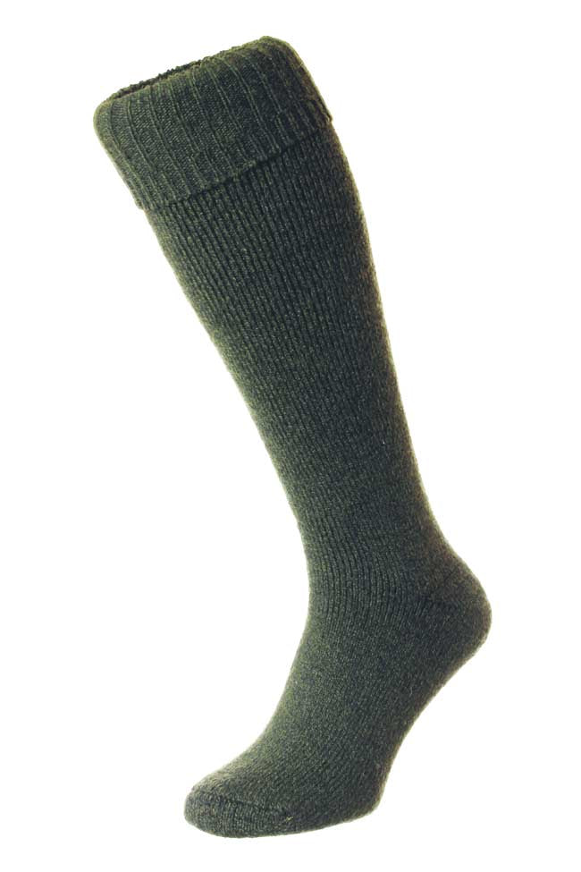 HJ Hall Men's Insulated Wool Wellington Boot Sock in Green