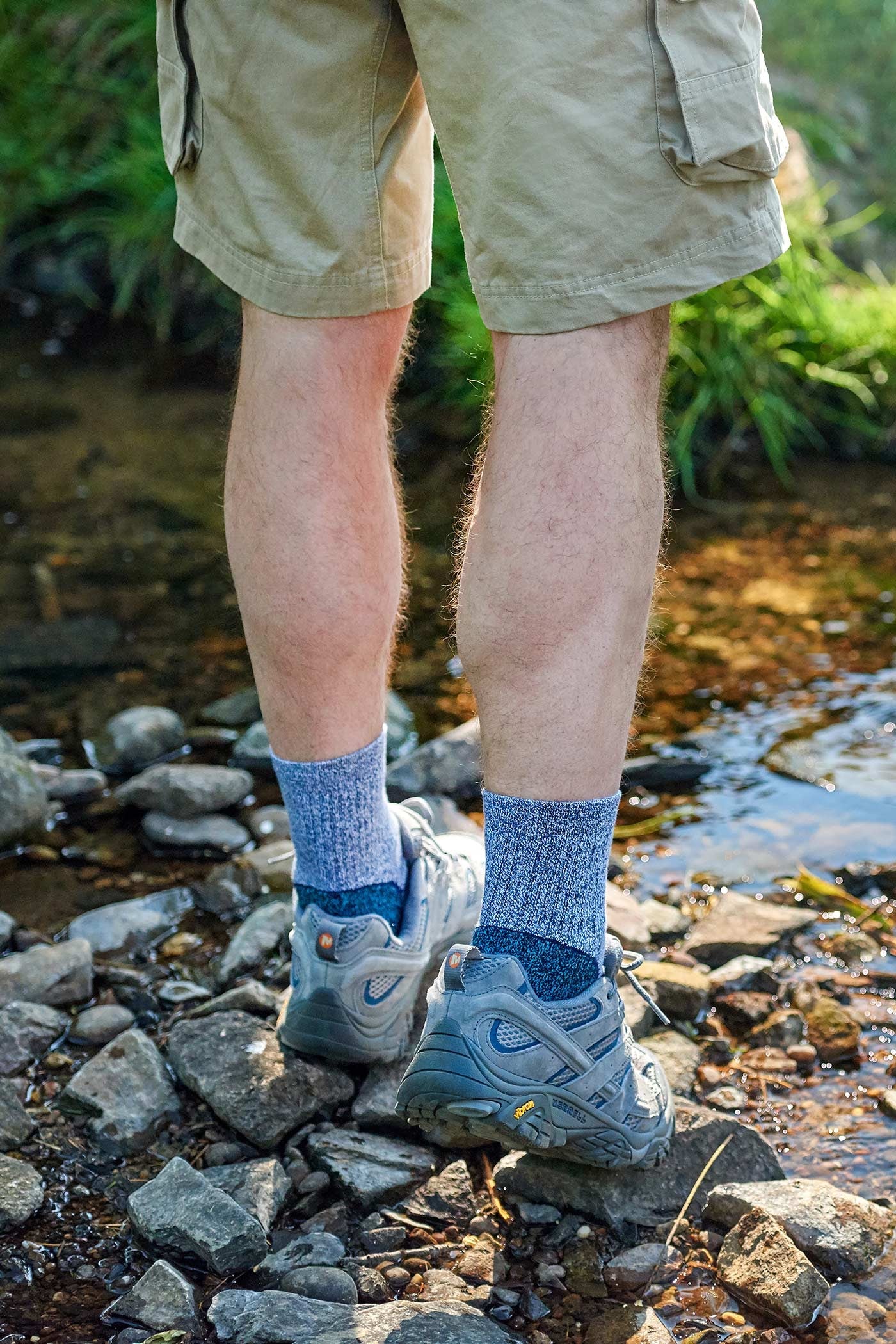 HJ Hall ProTrek Light Hike Cotton Socks in Blue – alternate view