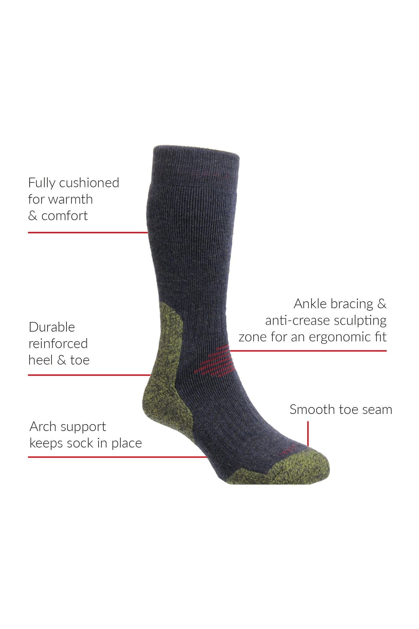 HJ Hall ProTrek Mountain Climb Wool Socks – product information graphic