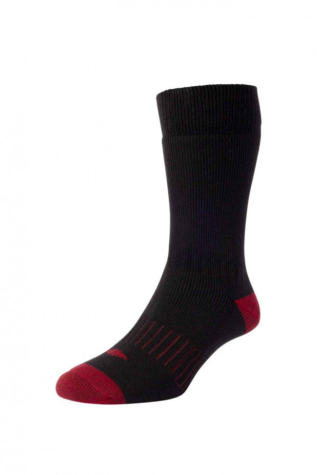 HJ Hall Brushed Thermal Work Socks - 2-Pair Pack in Black – alternate view