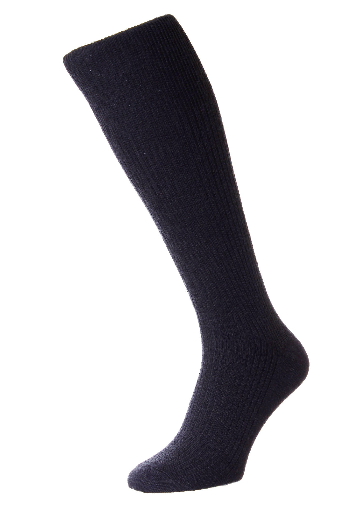 HJ Hall Men's Half-Hose Ribbed Wool Socks - Immaculate in Black