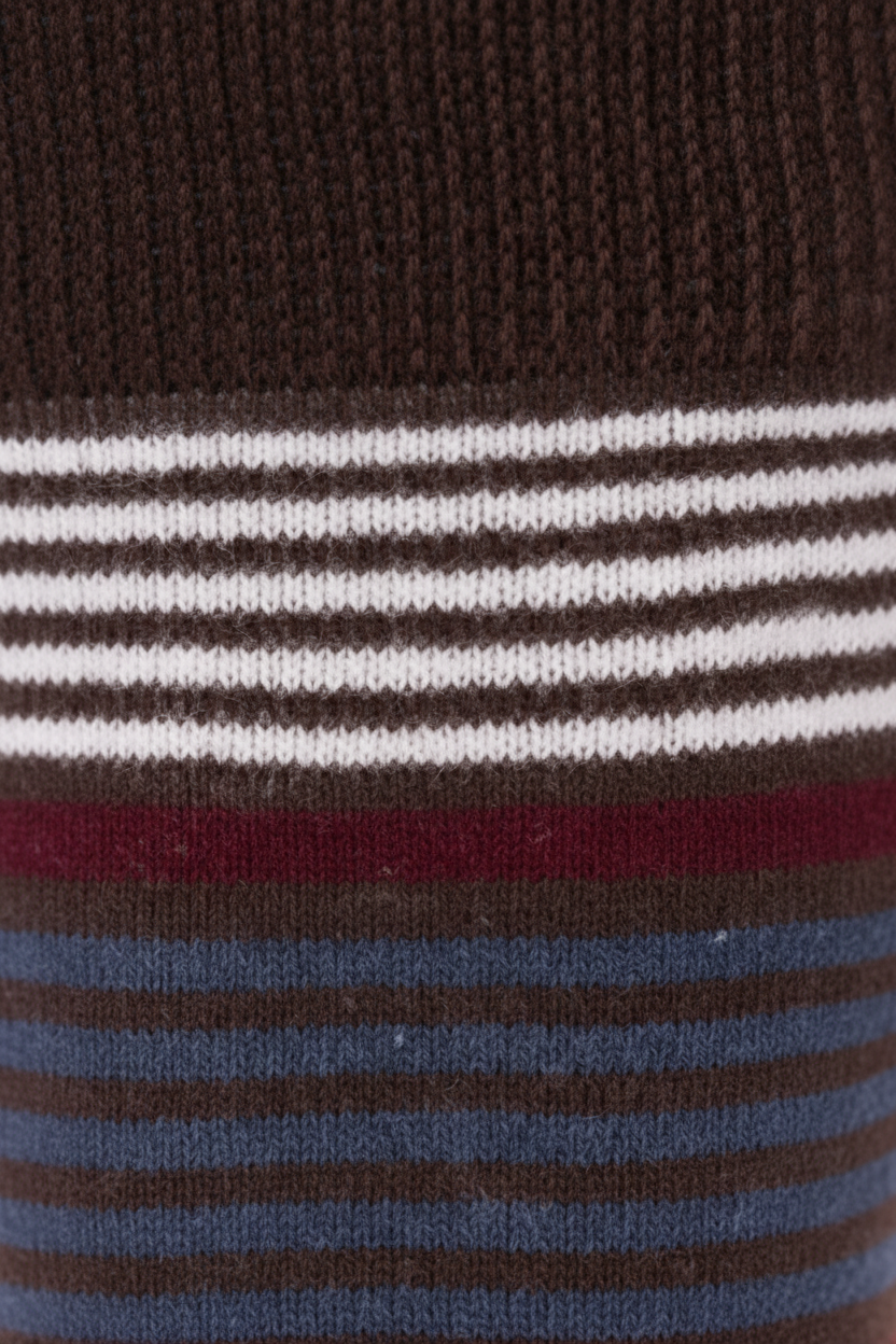 Graduated Stripe Cotton Comfort Top Socks Close Up