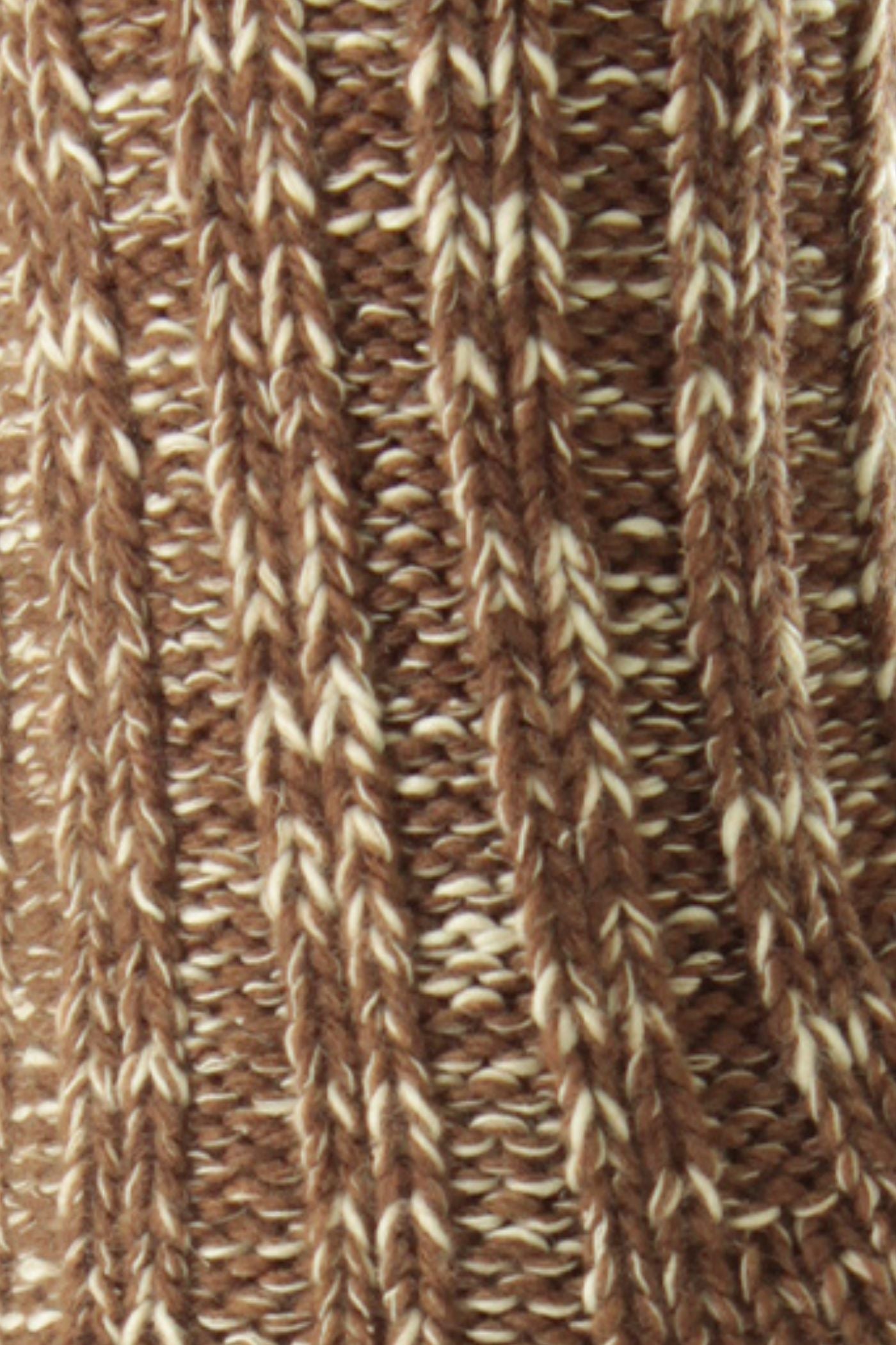 HJ Hall Chunky Knit Wool & Cotton Blend Socks in Brown – close-up detail