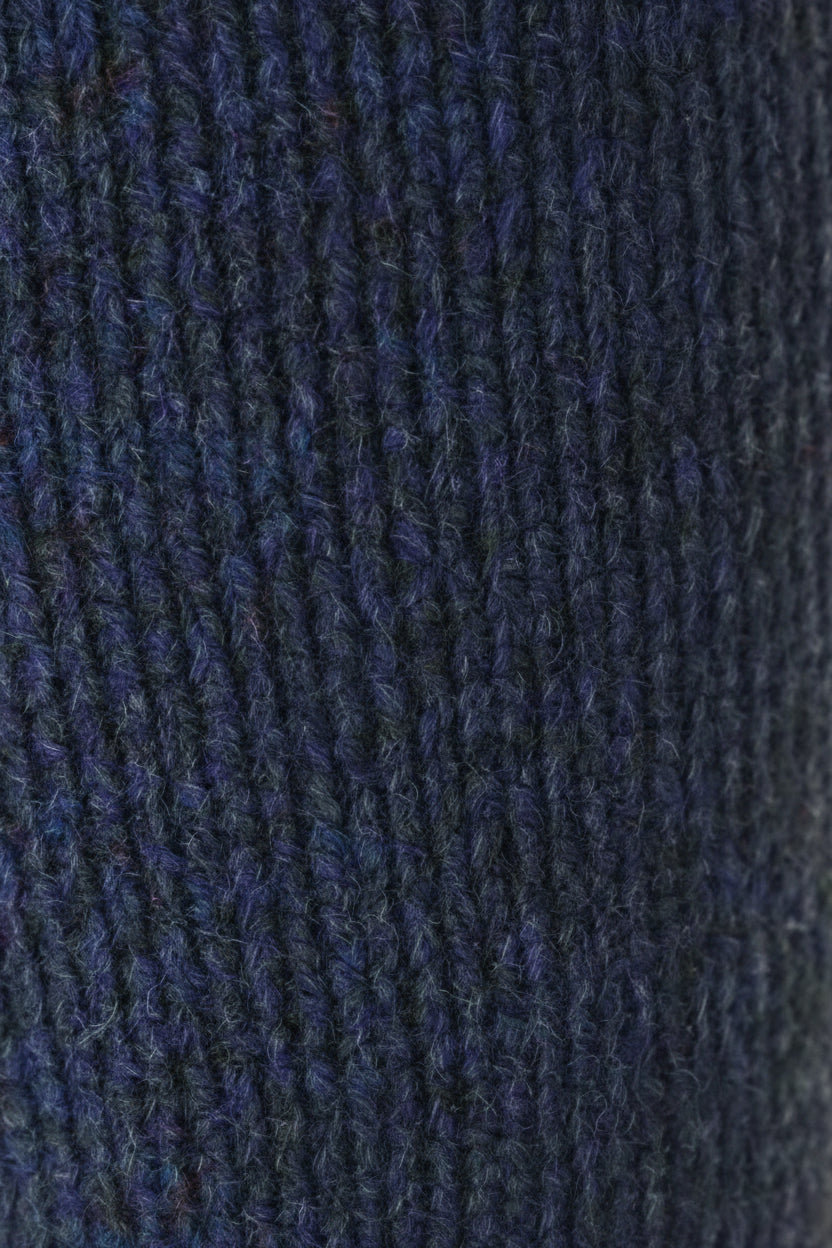 HJ Hall Men's Insulated Wool Wellington Boot Sock in Blue – close-up detail