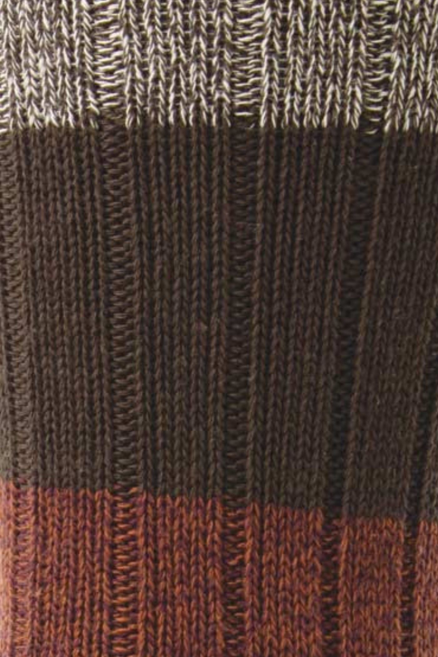 HJ Hall Chunky Cotton Socks - Acacia in Brown – close-up detail