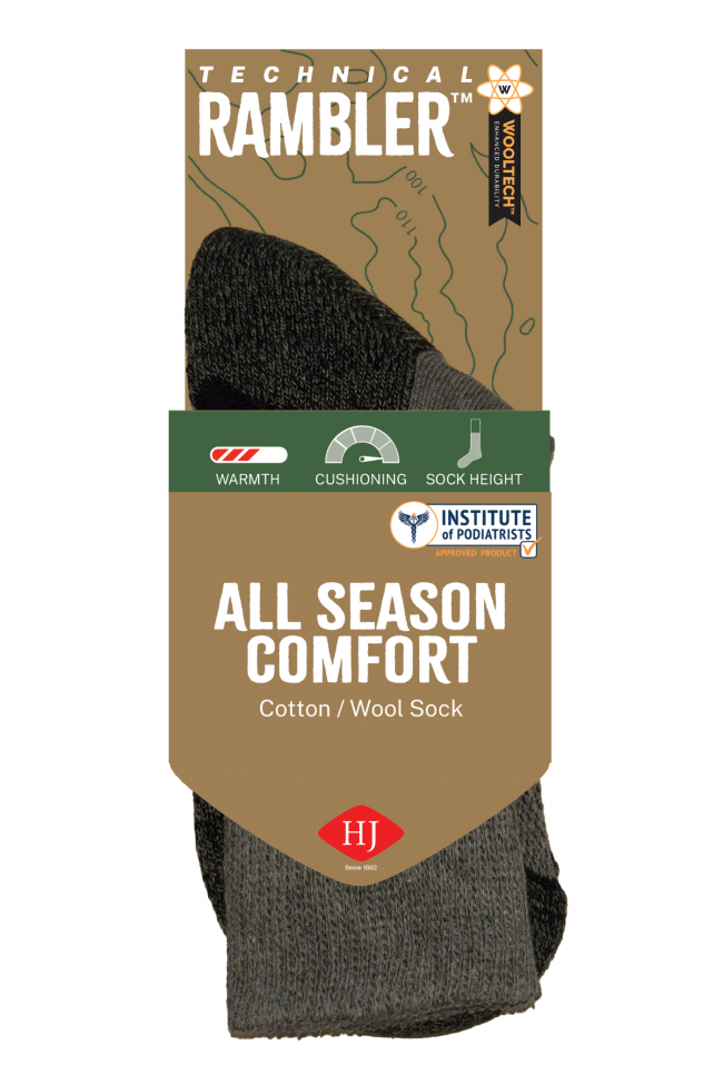 HJ Hall Cotton & Wool Blend Hiking Socks - Technical Rambler – alternate view