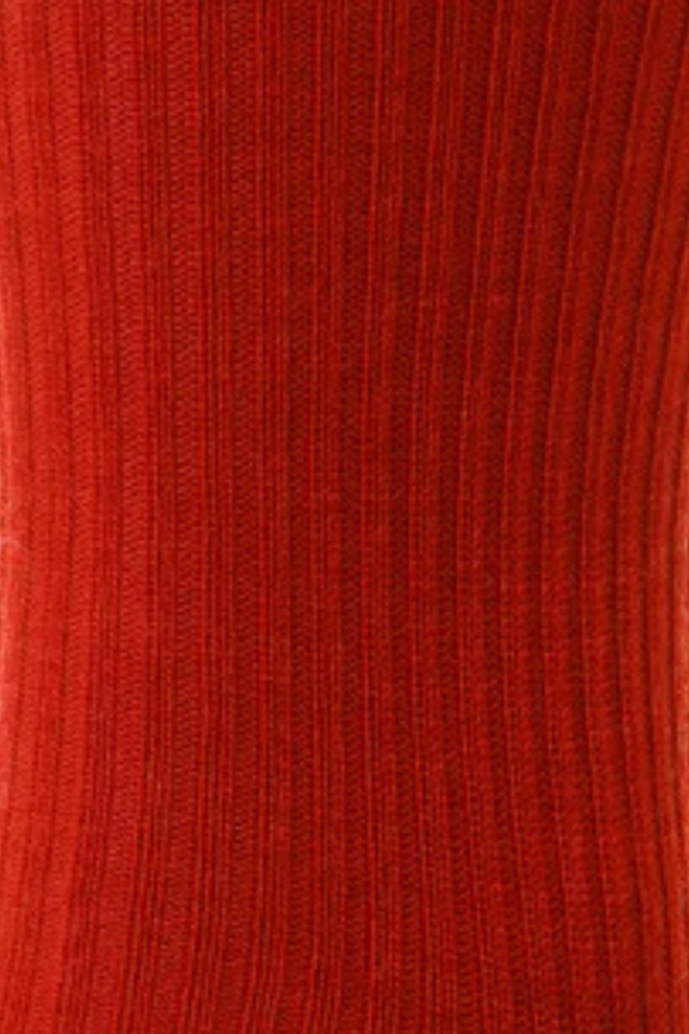 HJ Hall Men's Ribbed Wool Softop Socks in Red – pattern close-up