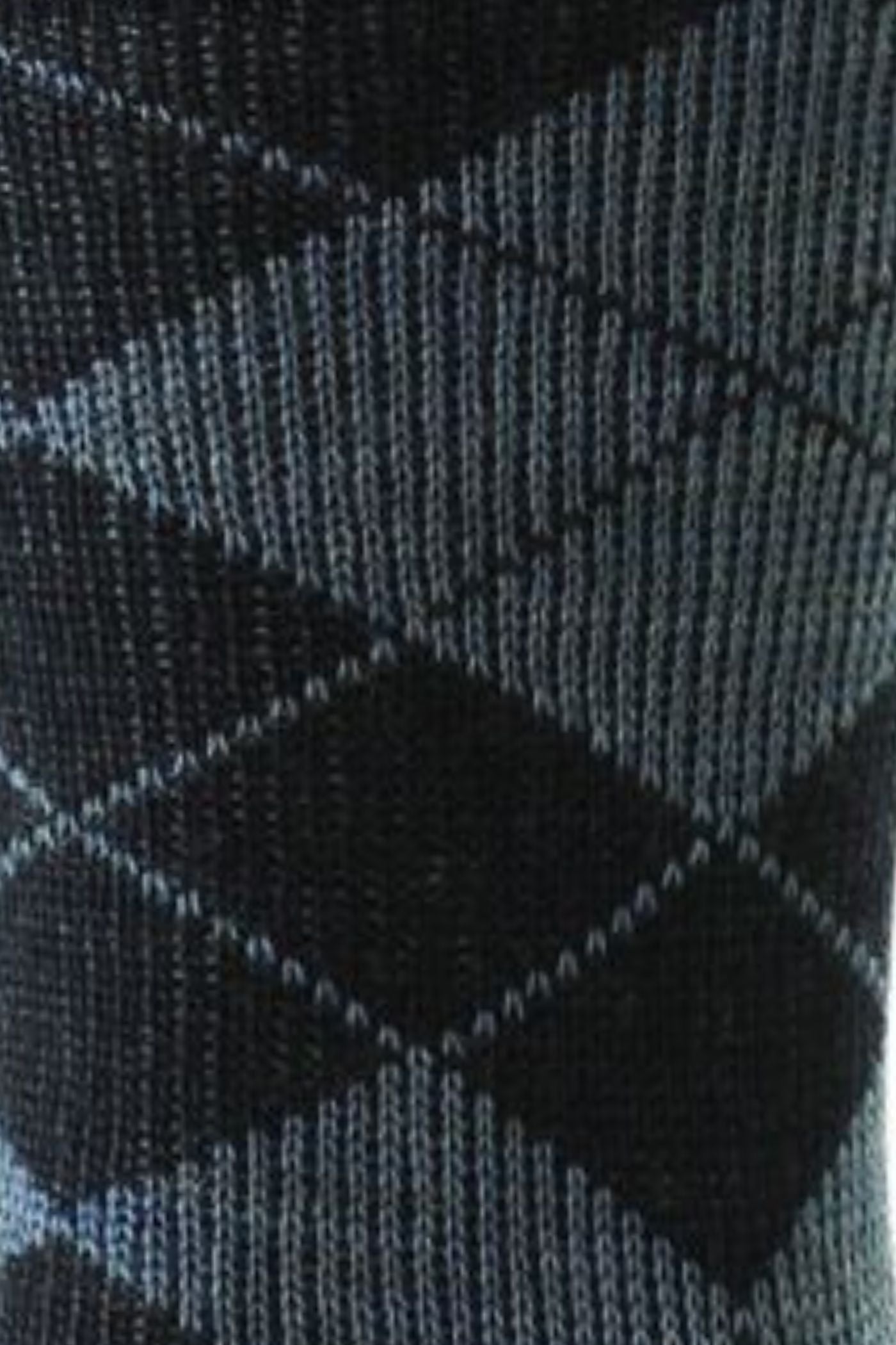 HJ Hall Men's Argyle Wool Softop Socks in Black – pattern close-up