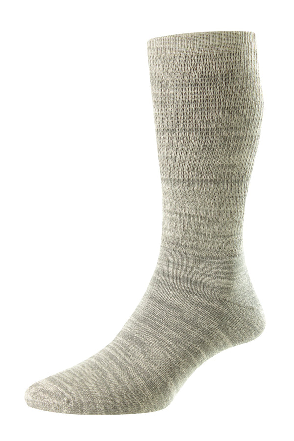 Lightweight Diabetic Cotton Socks Mid Grey/Silver 6-11