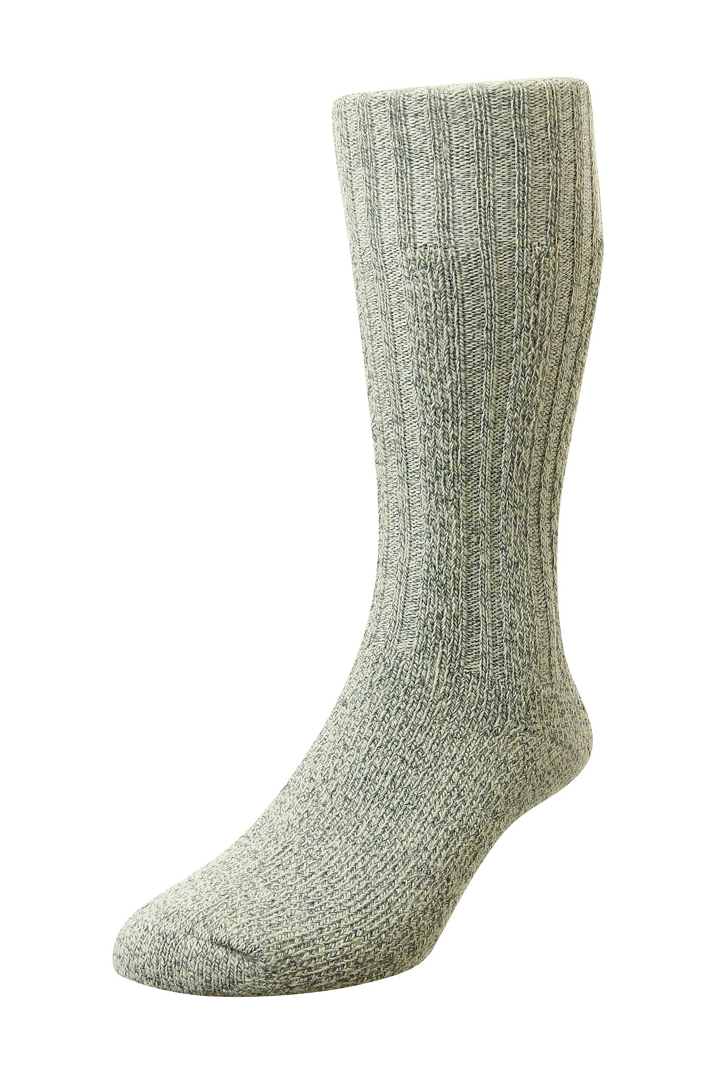 HJ Hall Men's Chunky Knit Cotton Boot Socks in Blue