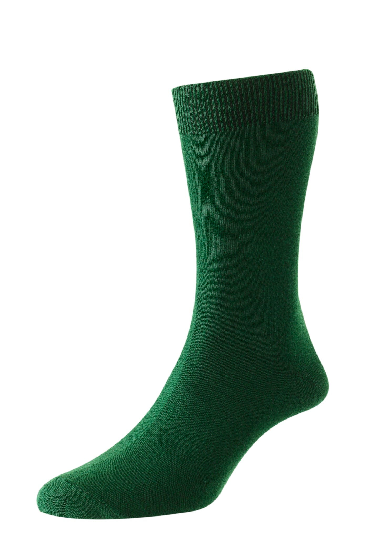 HJ Hall Men's Plain Bright Colour Cotton Socks in Dark Green