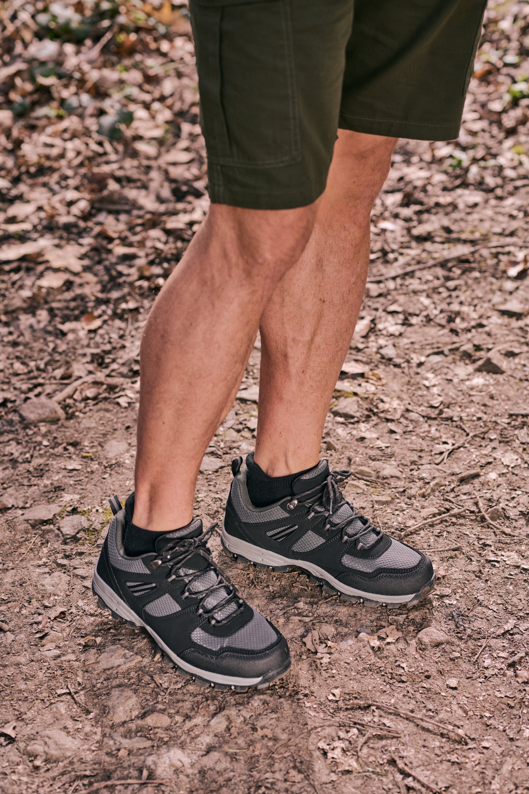 HJ Hall Coolmax Cotton Hiking Trainer Socks - Technical Rambler in Brown – alternate view