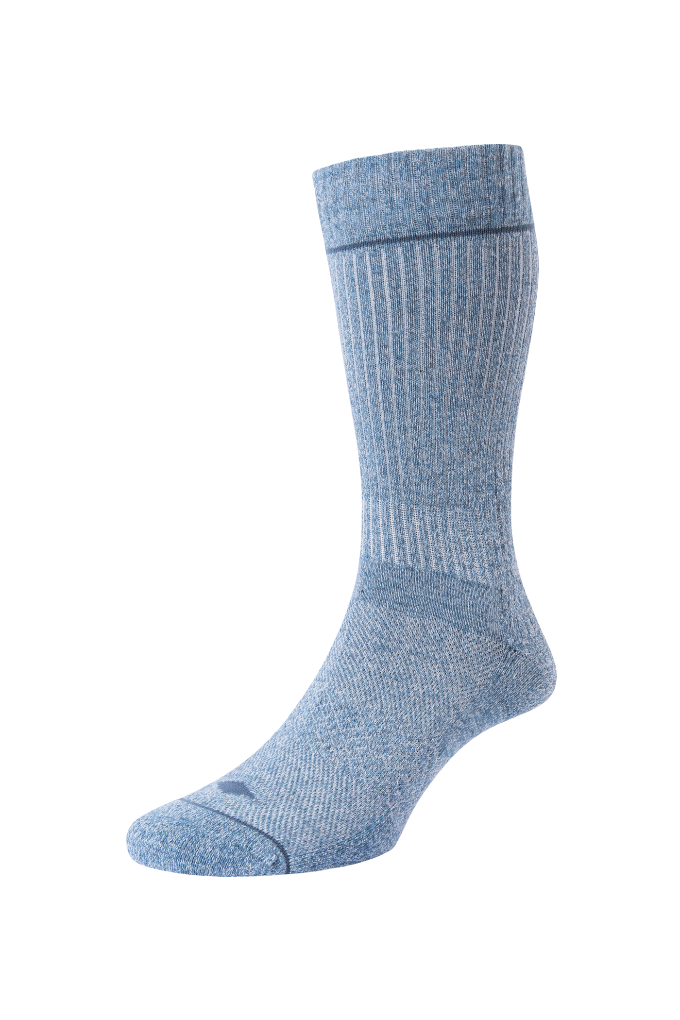 HJ Hall Coolmax Cotton Crew Hiking Socks - Technical Rambler in Denim