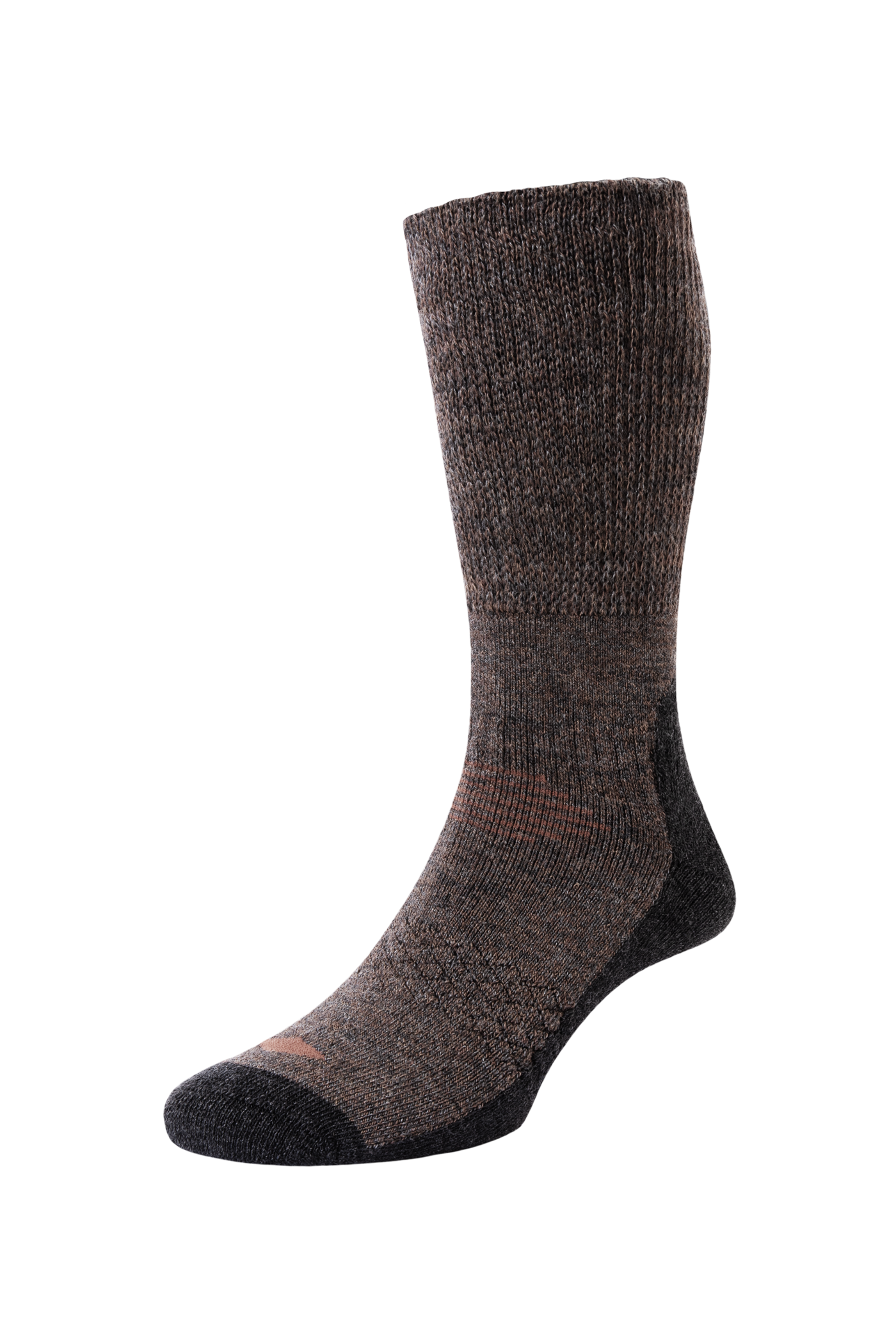 HJ Hall Thermal Wool Comfort Top Hiking Socks - Technical Rambler in Brown