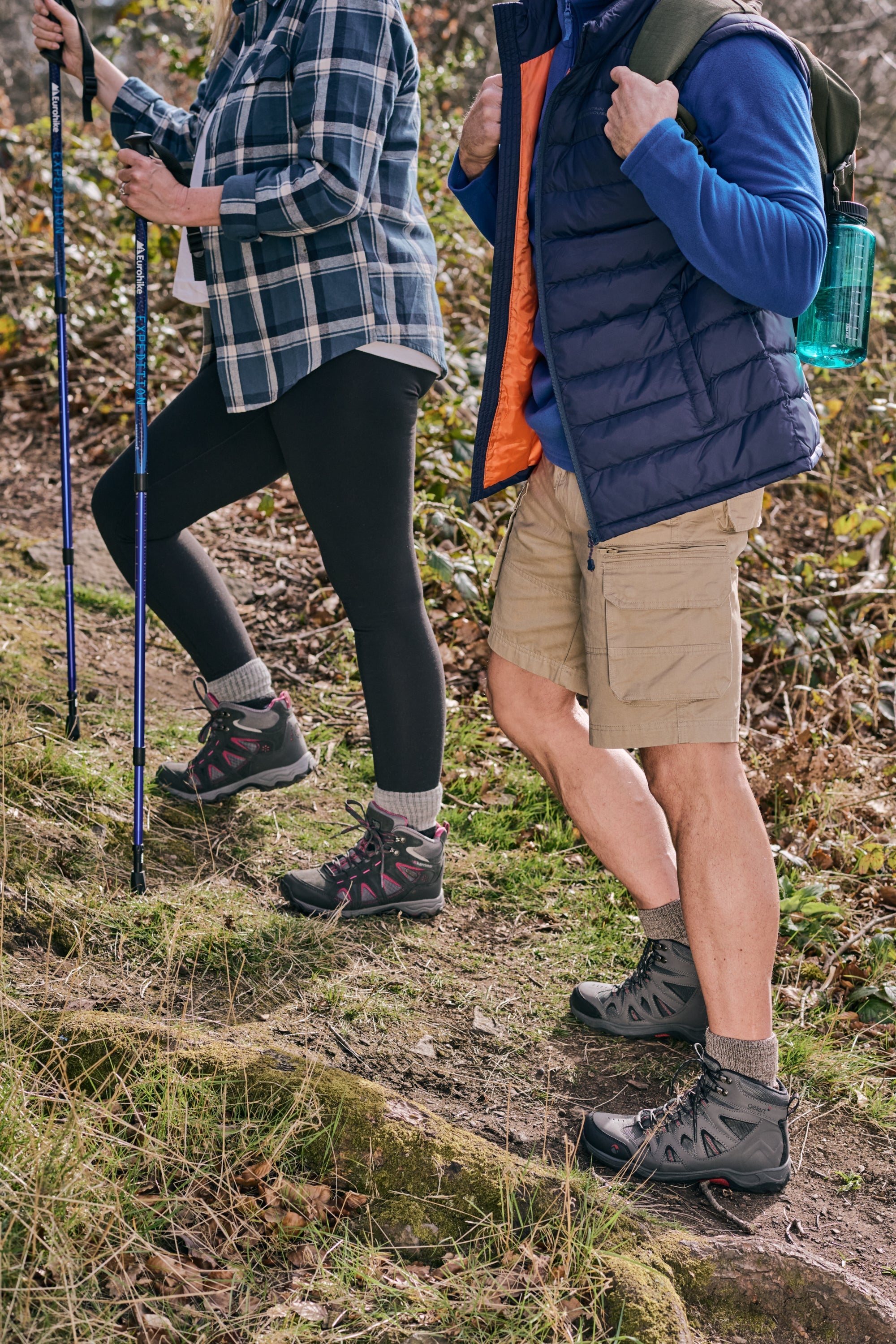 HJ Hall Anti-Blister Wool Hiking Socks - Technical Rambler in Light Grey – lifestyle shot