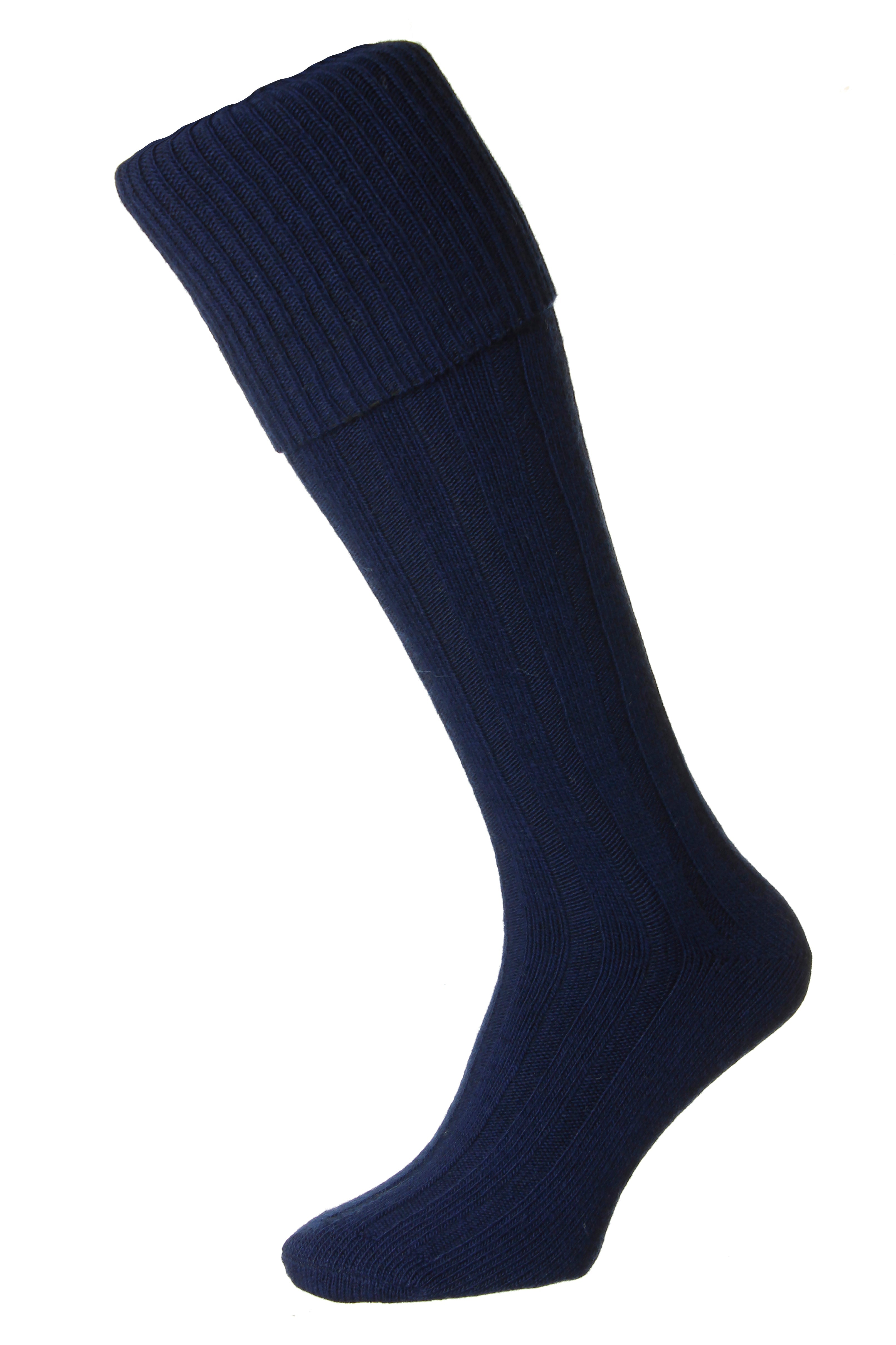 HJ Hall Men's Economy Wool Kilt Hose in Navy