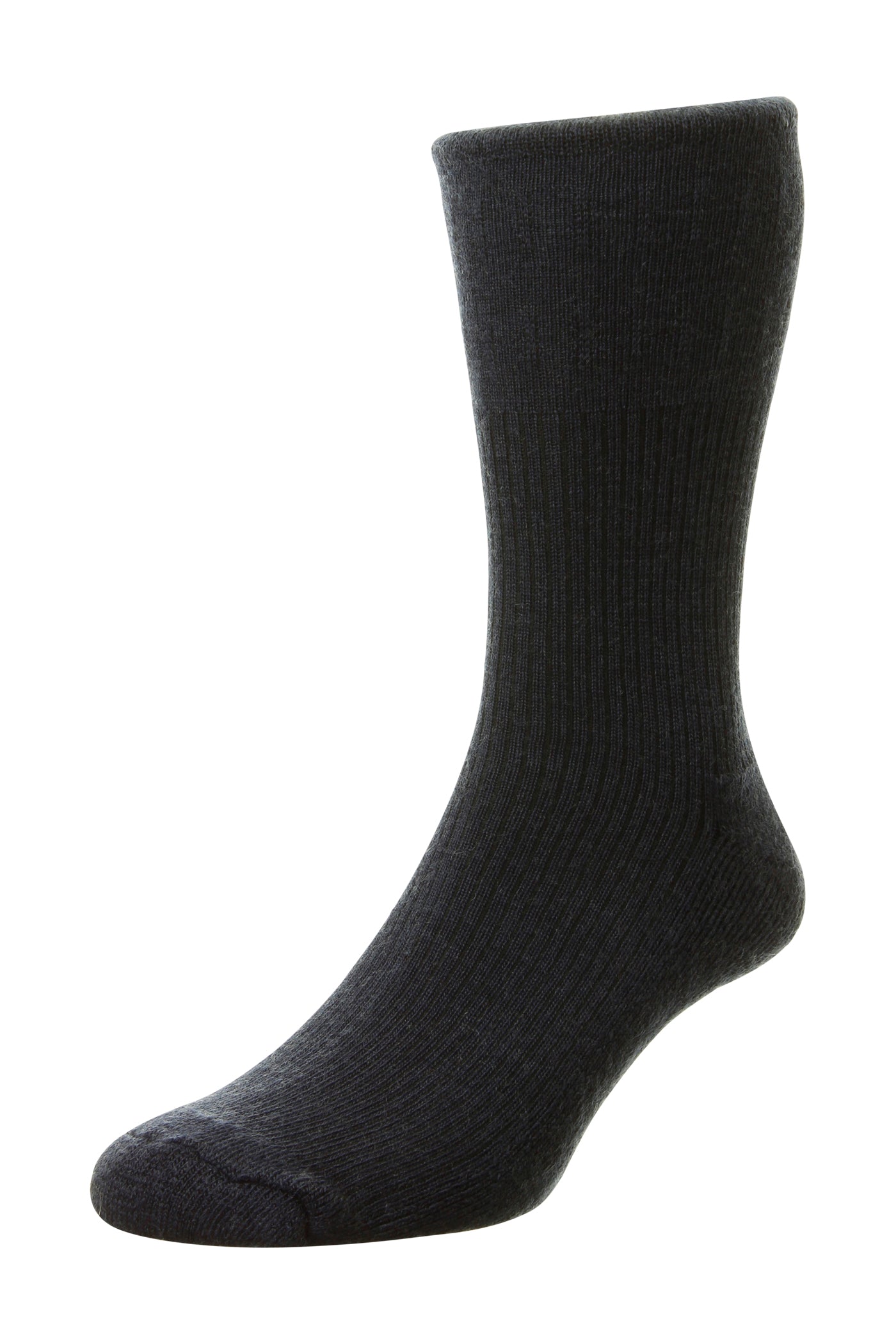 HJ Hall Men's Cushion Sole Wool Softop Socks in Dark Navy