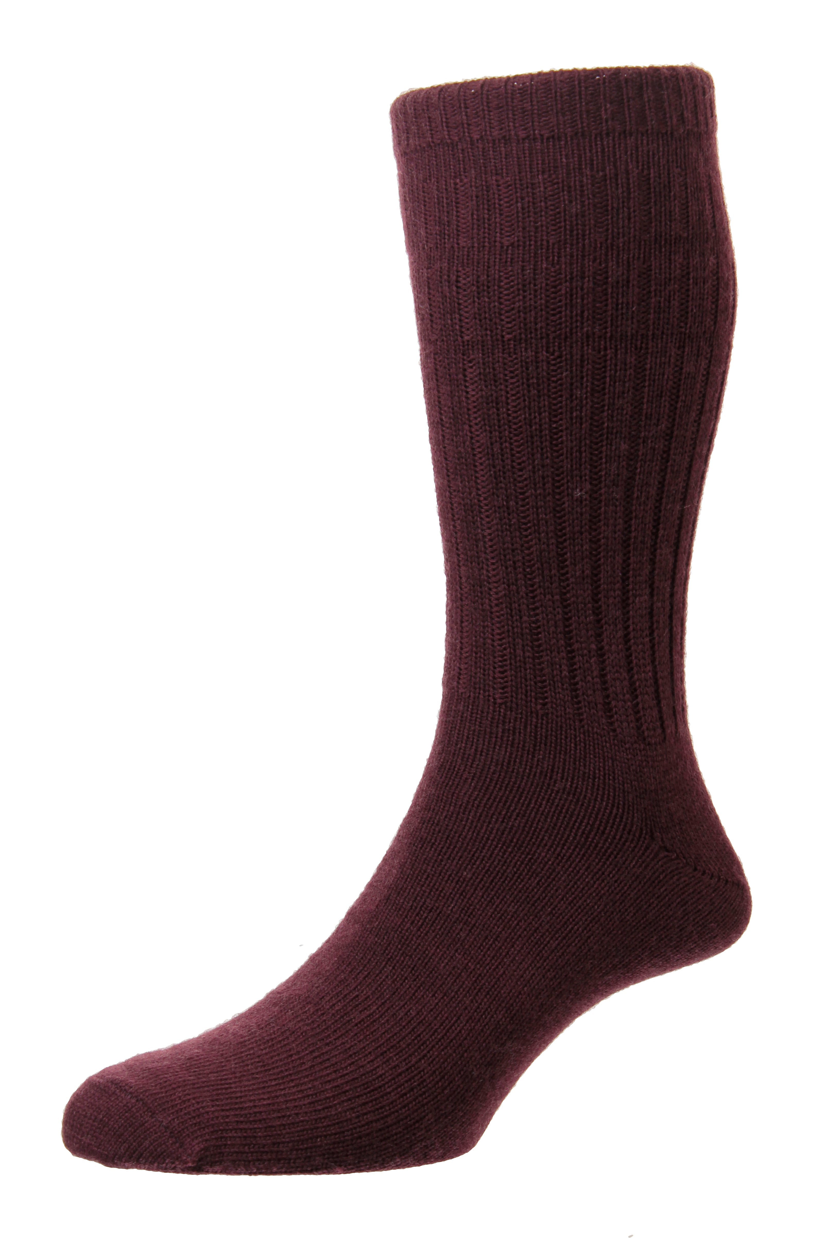 HJ Hall Men's Thermal Wool Softop Socks in Burgundy