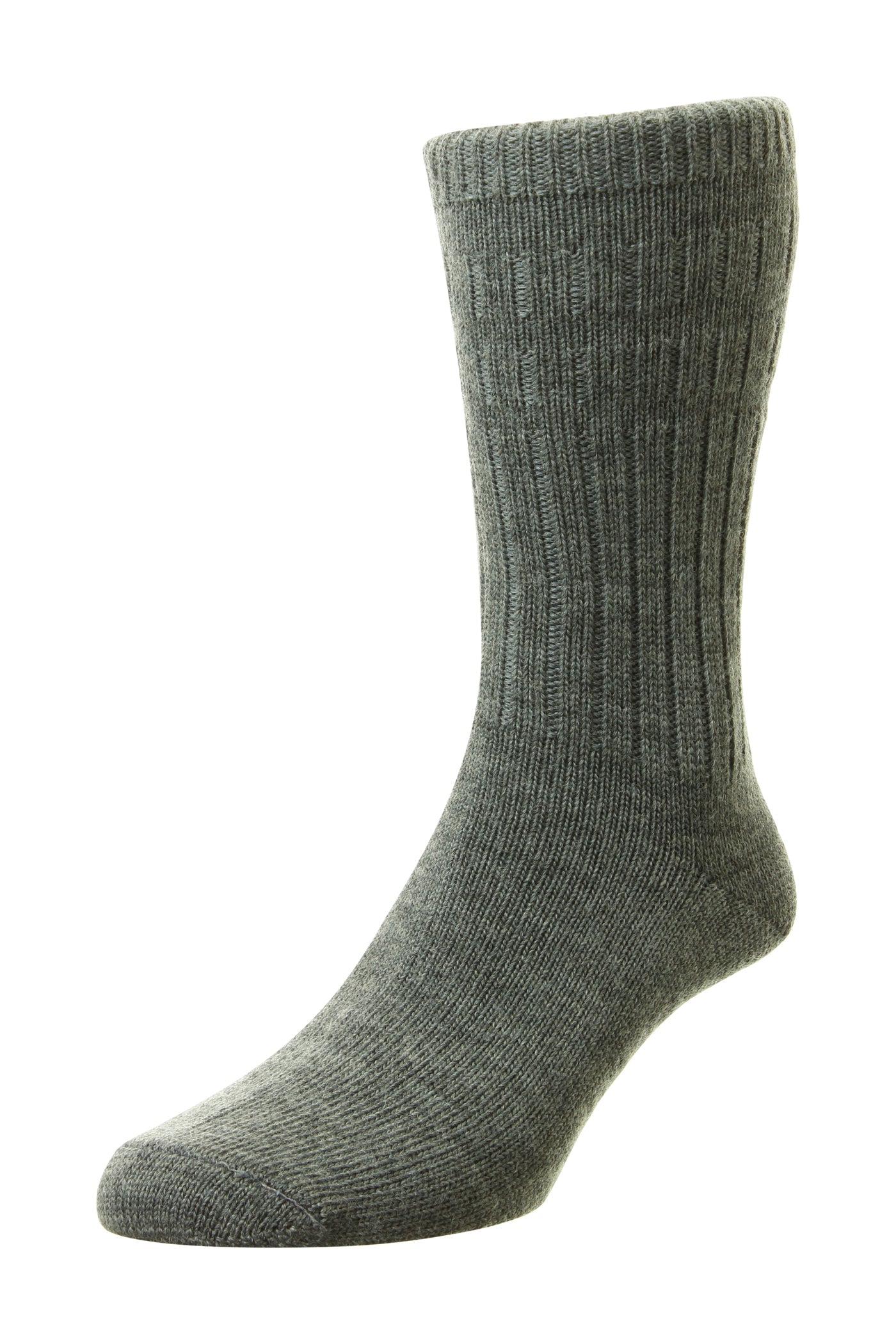 HJ Hall Men's Thermal Wool Softop Socks in Mid Grey