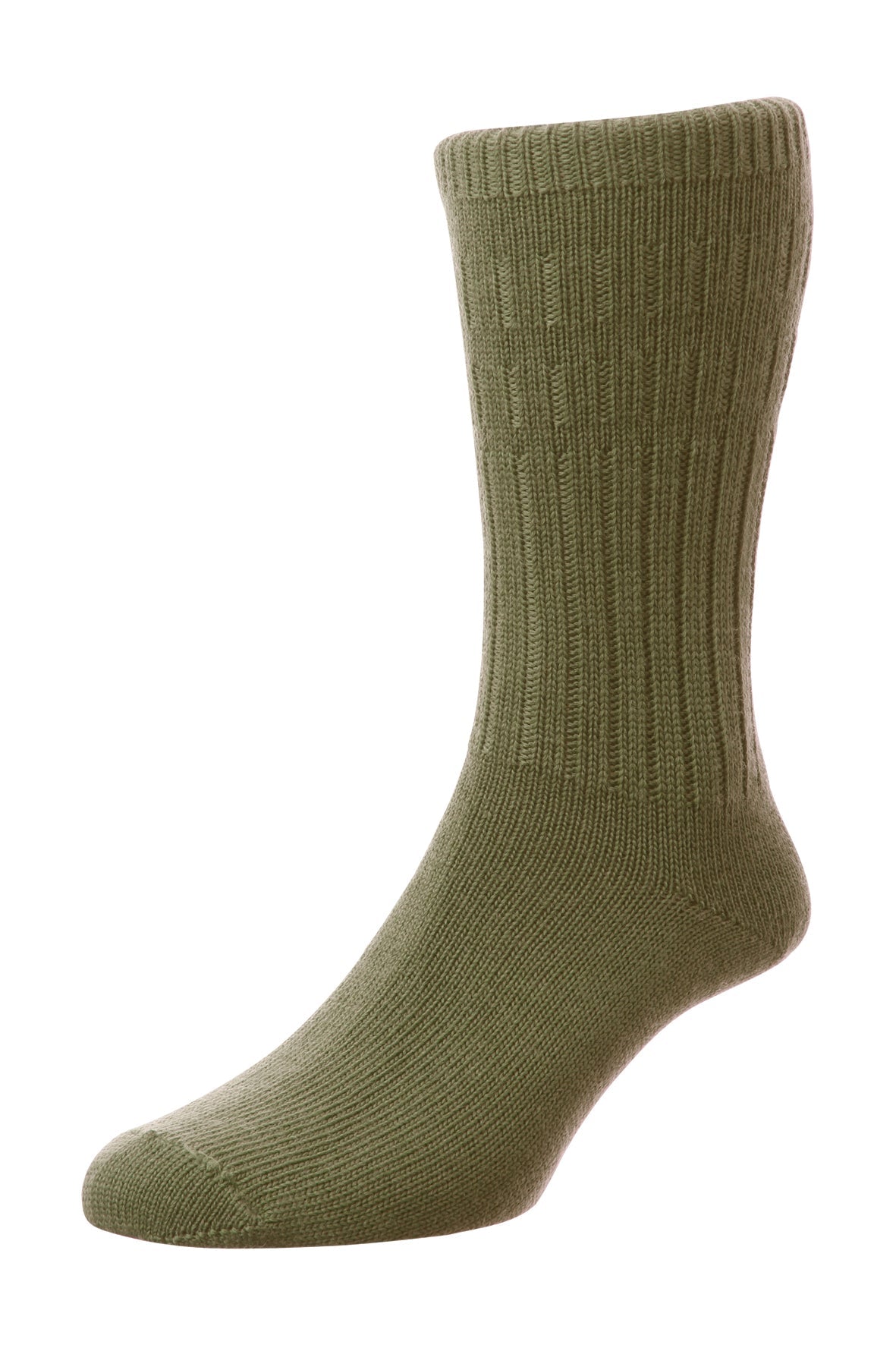 HJ Hall Men's Thermal Wool Softop Socks in Olive