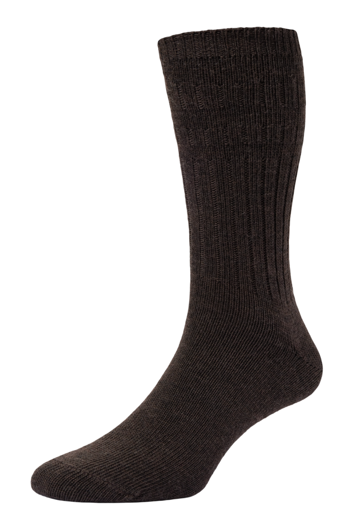 HJ Hall Men's Thermal Wool Softop Socks in Dark Brown