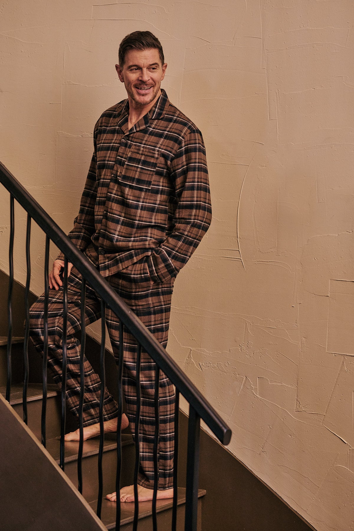 Men's Brushed Cotton Check Pyjama Set