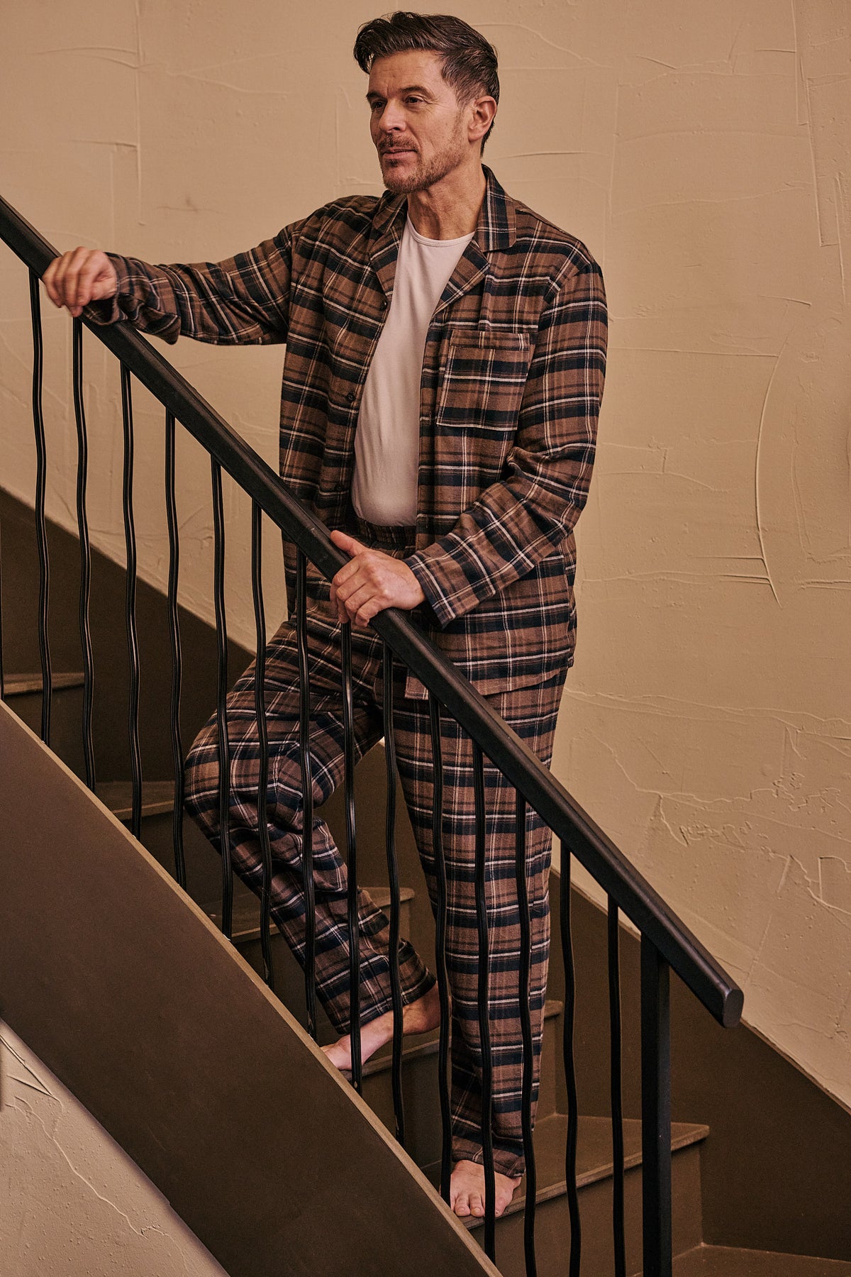 Men's Brushed Cotton Check Pyjama Set