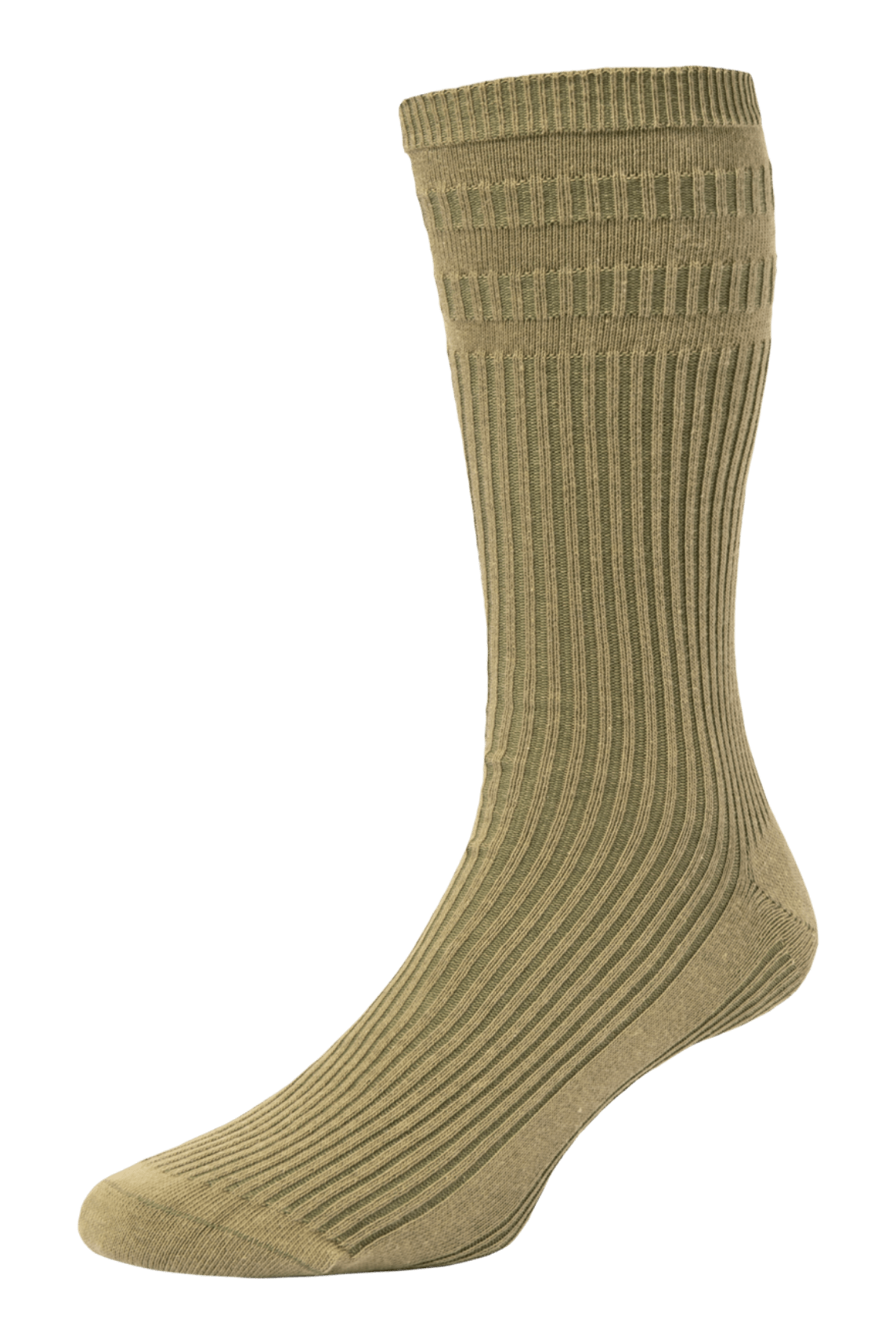 HJ Hall Men's Ribbed Cotton Softop Socks in Willow
