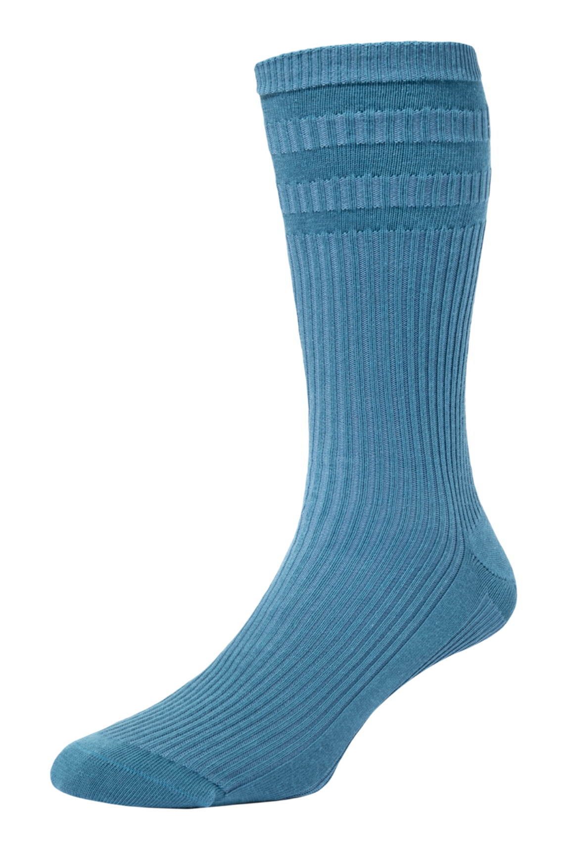 HJ Hall Women's Ribbed Cotton Softop Socks in Deep Teal