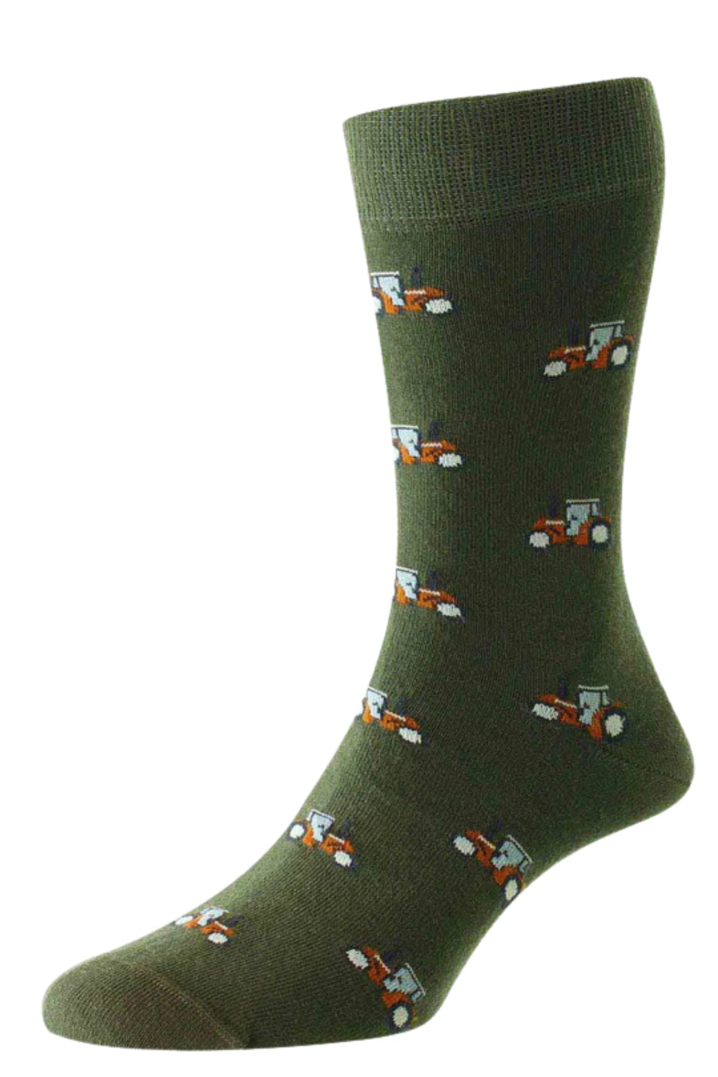 Tractor Motif Cotton Socks